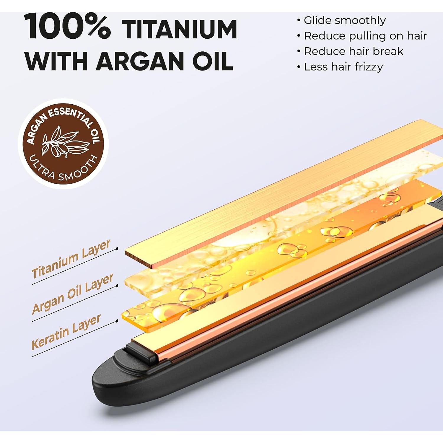 Plancha de Cabello Pequeña Vanessa Pro Doble Voltaje 32 cm