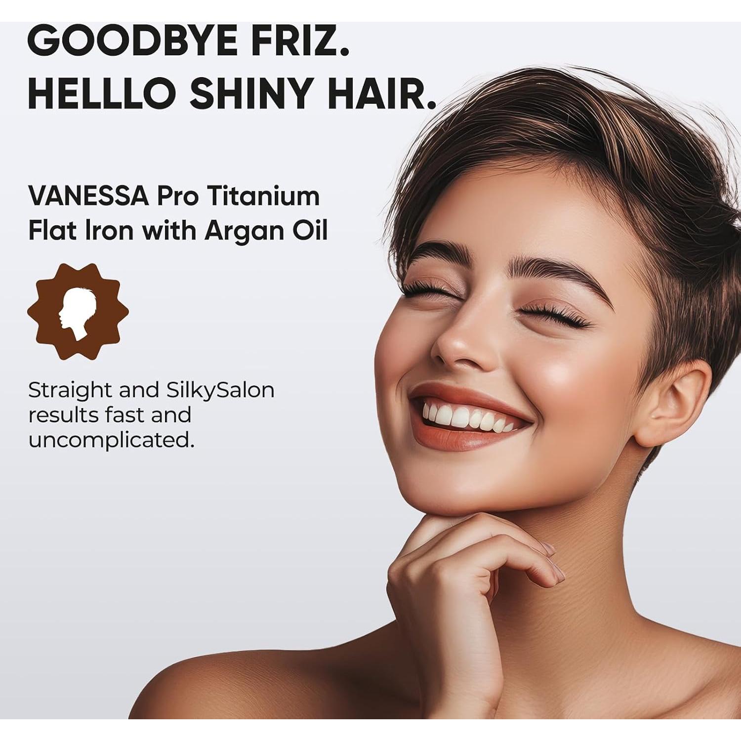 Plancha de Cabello Pequeña Vanessa Pro Doble Voltaje 32 cm