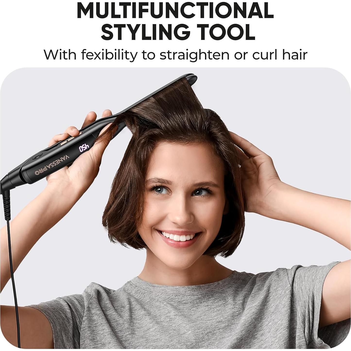 Plancha de Cabello Pequeña Vanessa Pro Doble Voltaje 32 cm