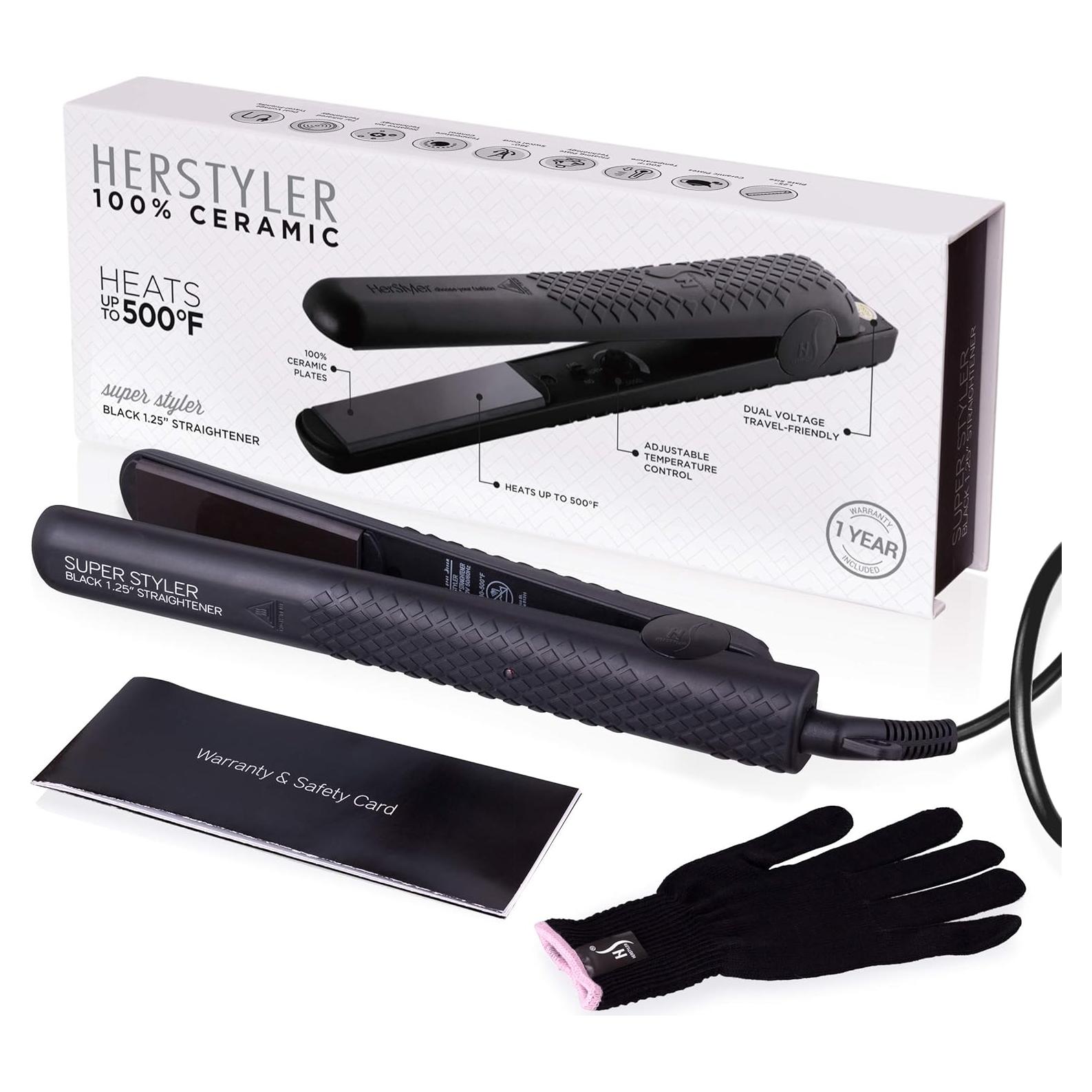 Plancha de Pelo Cerámica Herstyler Superstyler 1.25" Doble Voltaje