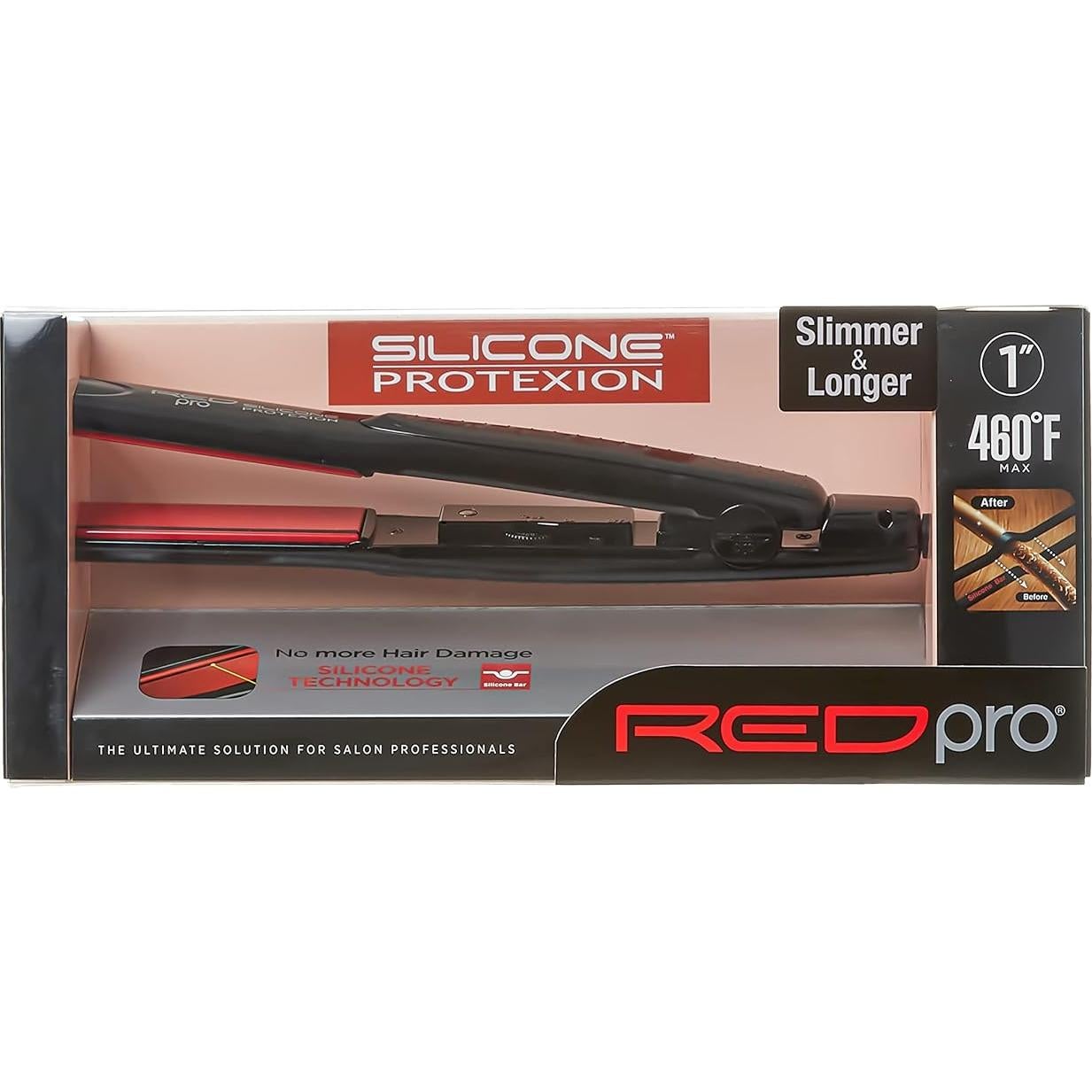 Plancha de Pelo Pro Kiss 1 Pulgada Roja con Silicona