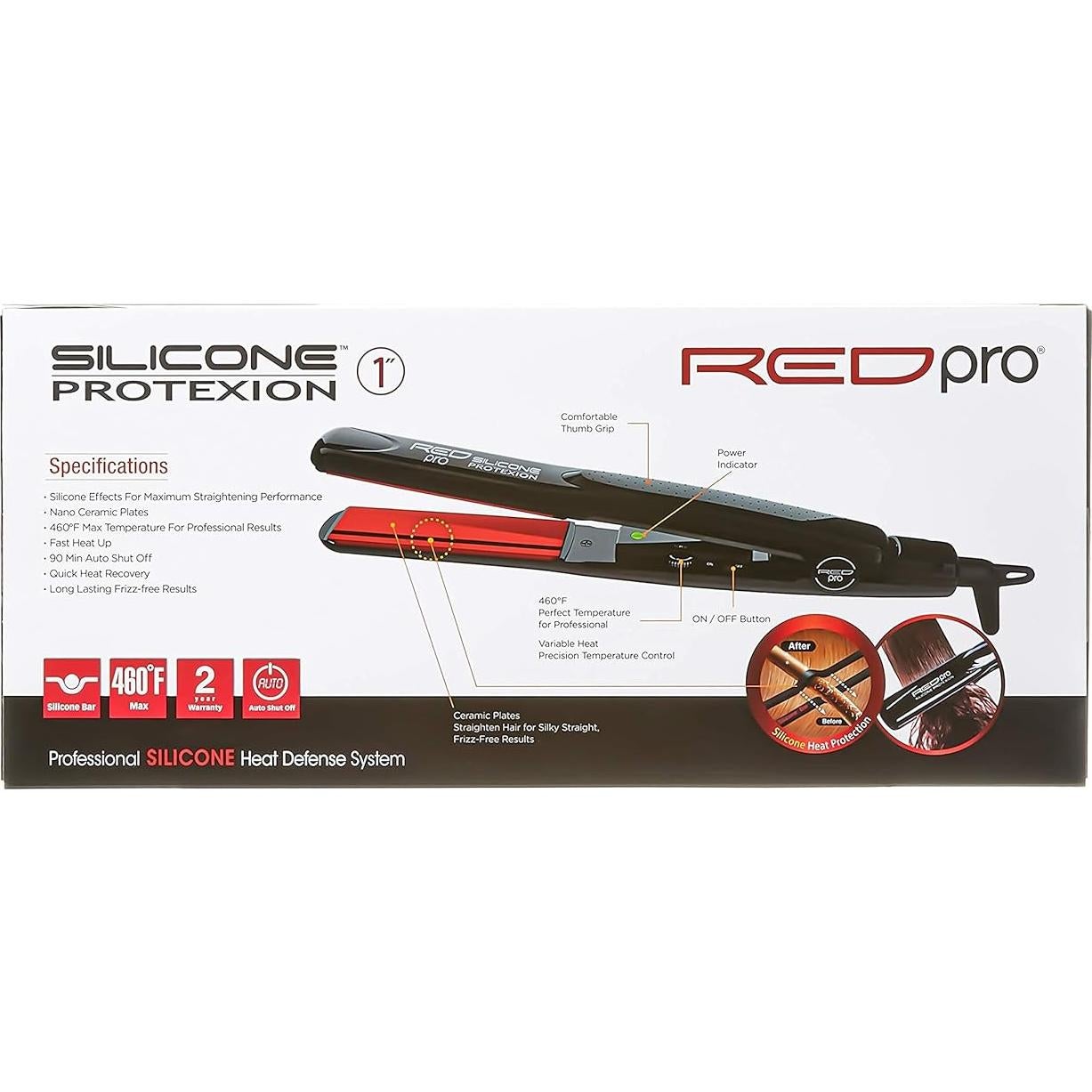 Plancha de Pelo Pro Kiss 1 Pulgada Roja con Silicona