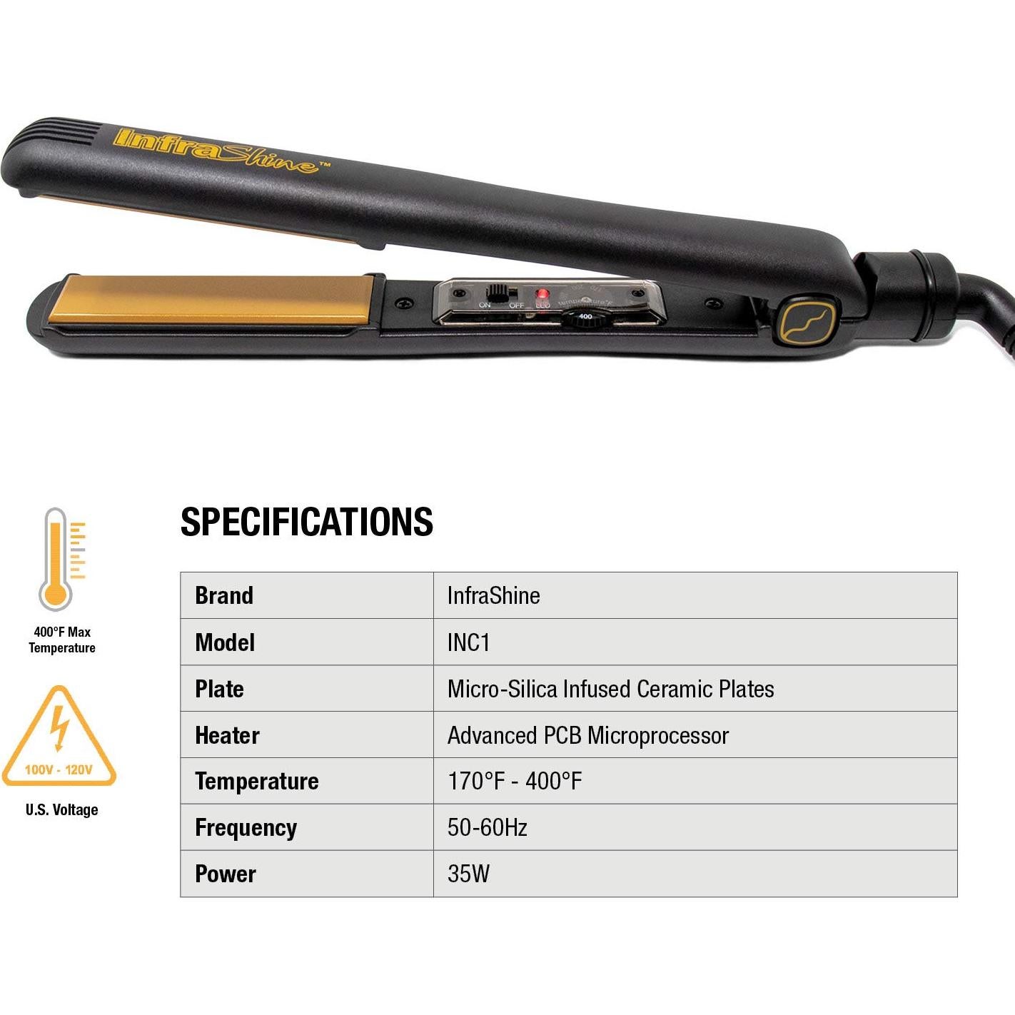 Plancha de Cabello Infrashine Original 1" Cerámica - 204°C