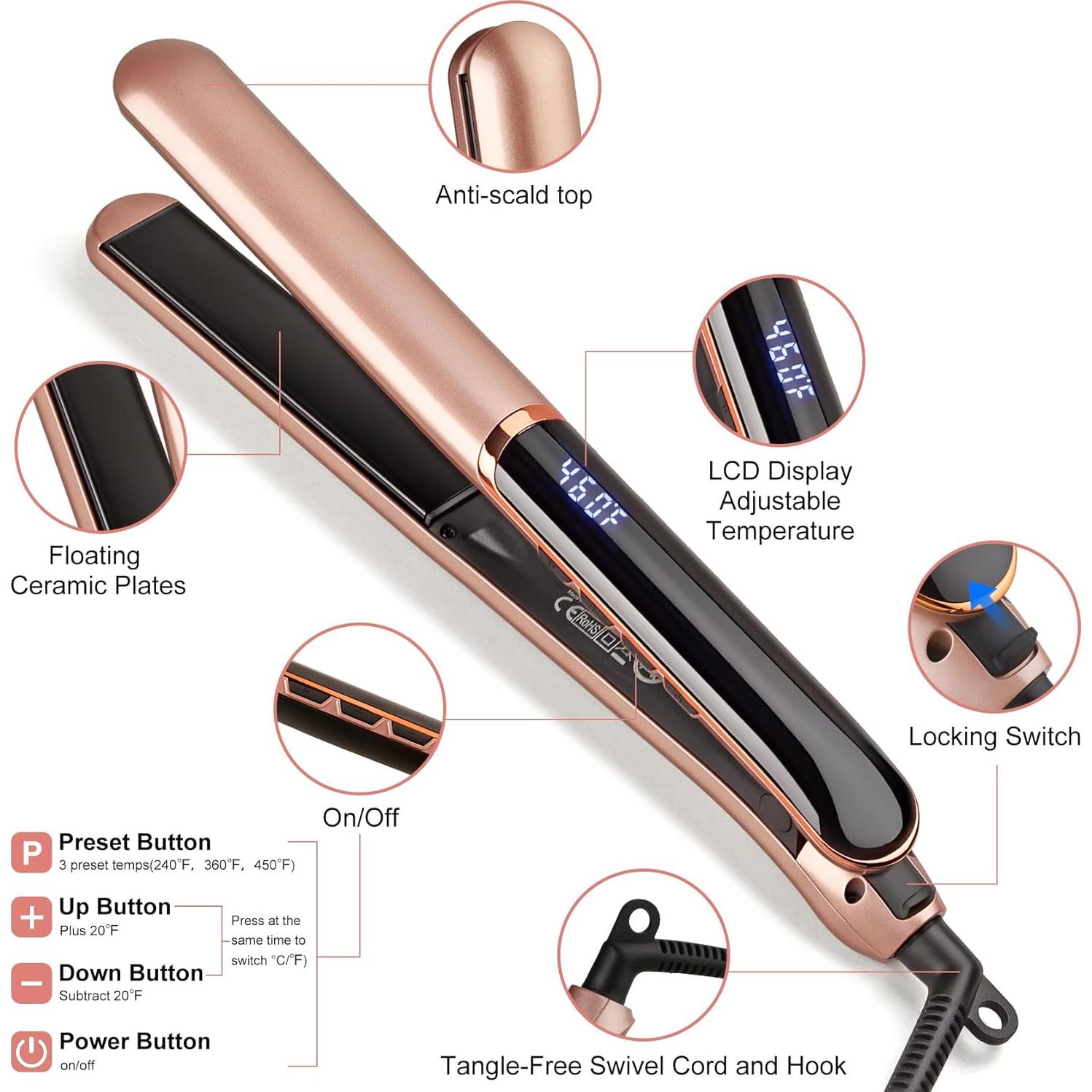 Plancha de Pelo Profesional Shenzhen Kangsheng 14 Temperaturas