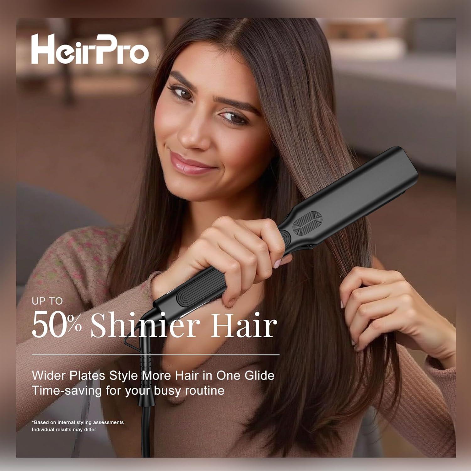 Plancha de Pelo Cerámica HeirPro 3D 15 Temperaturas 3.81cm