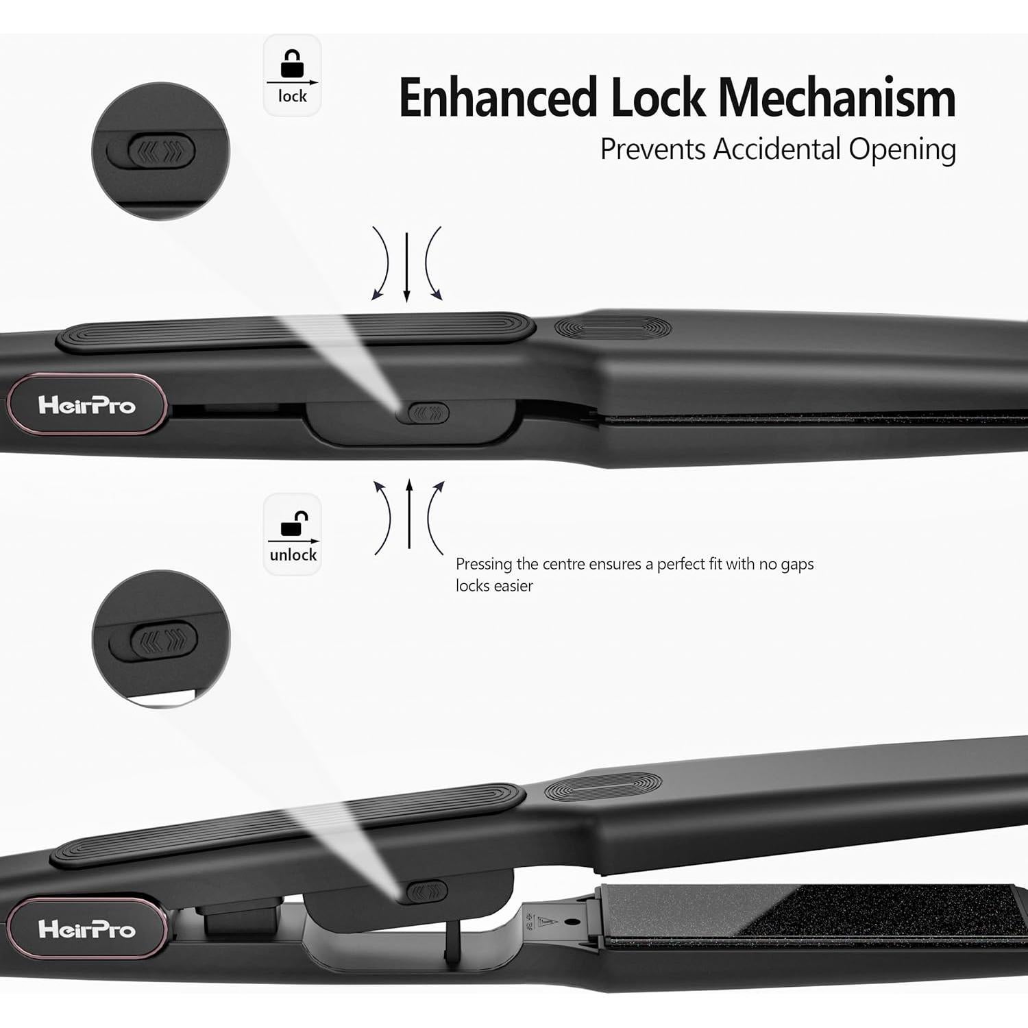Plancha de Pelo Cerámica HeirPro 3D 15 Temperaturas 3.81cm