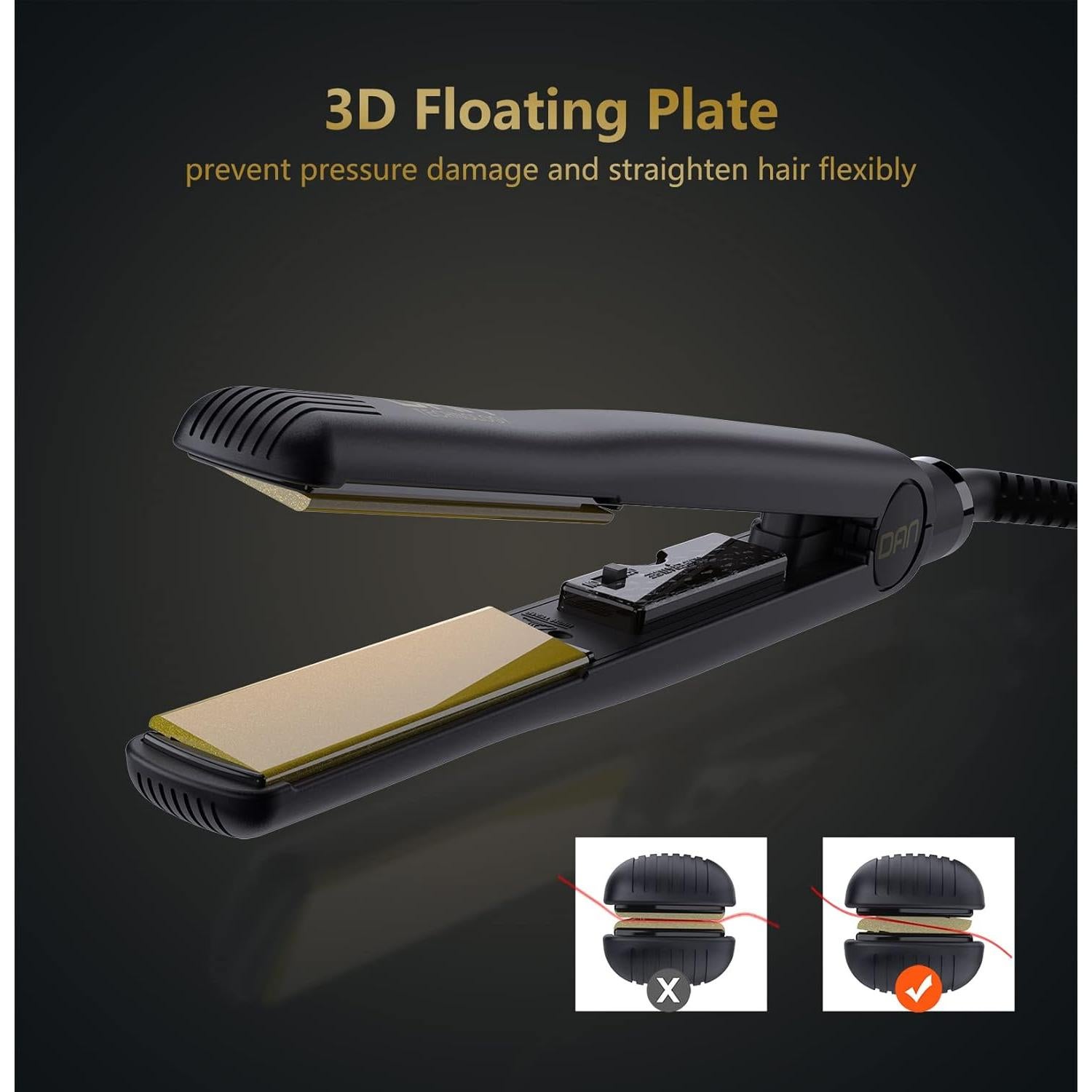 Plancha de Cerámica 2 en 1 DAN Technology Oro 500°F