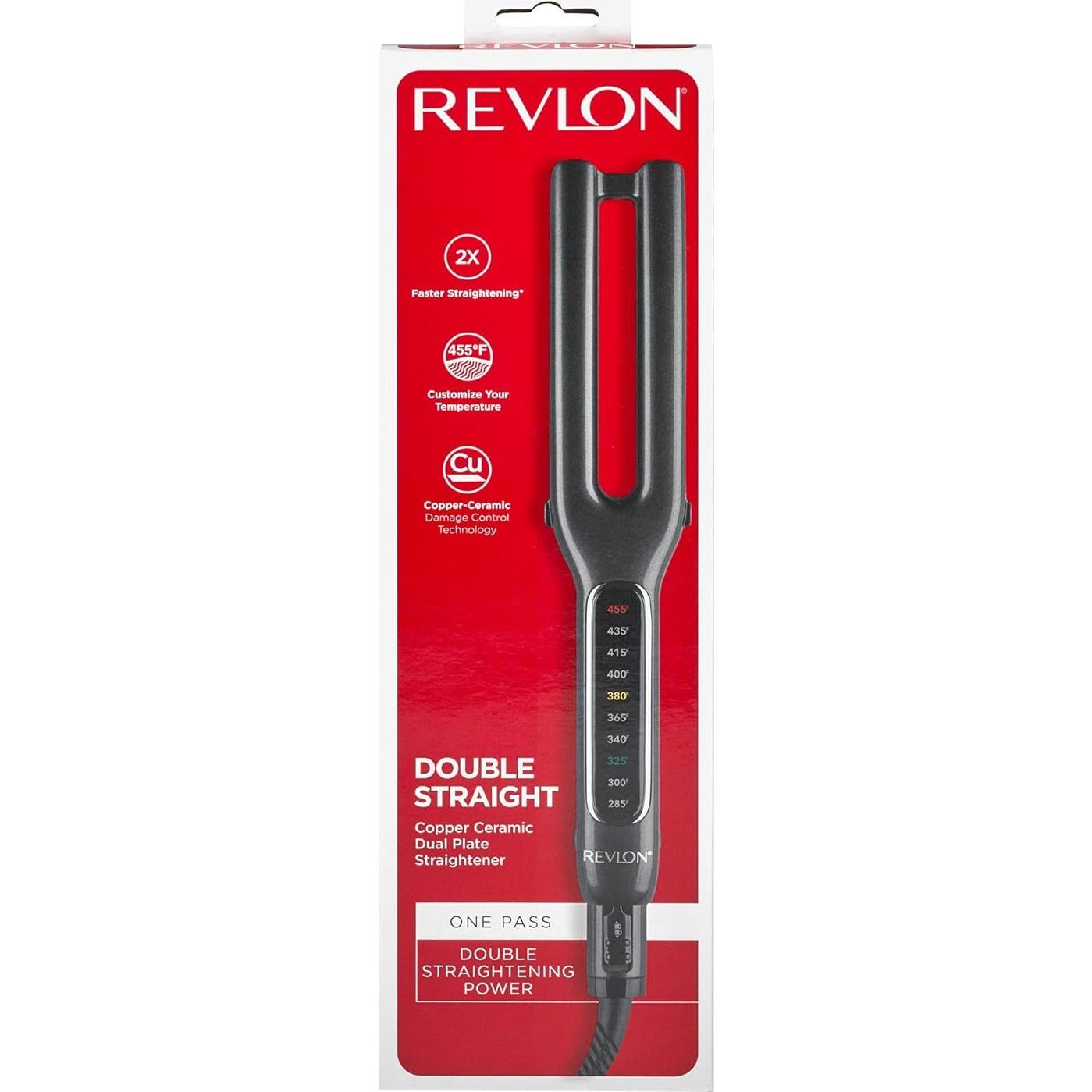 Plancha de Pelo Doble Recta Revlon Cerámica Cobre 235°C