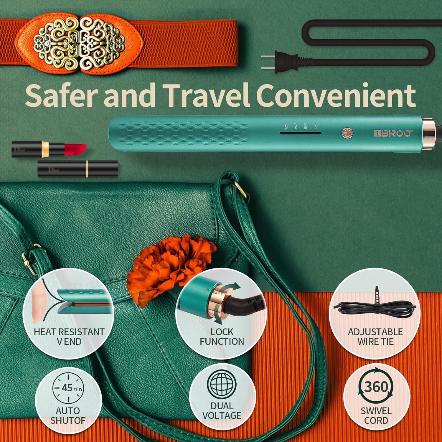 Plancha de Pelo Infrarroja IBROO Cerámica Tourmalina 1" Verde