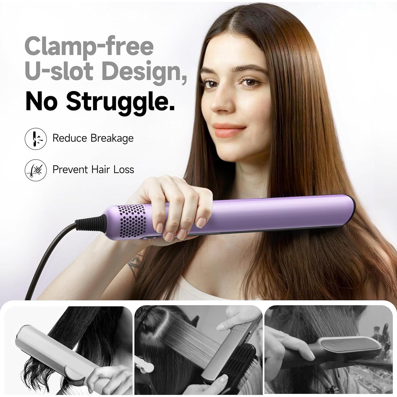 Plancha de Pelo JELLYFISH AGD100 2 en 1 Sin Calor Púrpura