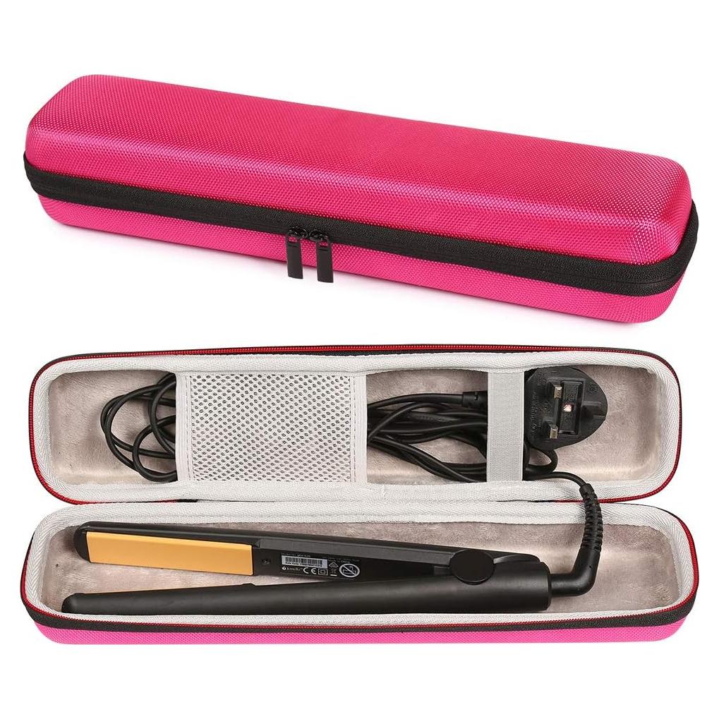 Funda Dura EVA Faylapa para Plancha de Pelo Rosa 36x8x6 cm