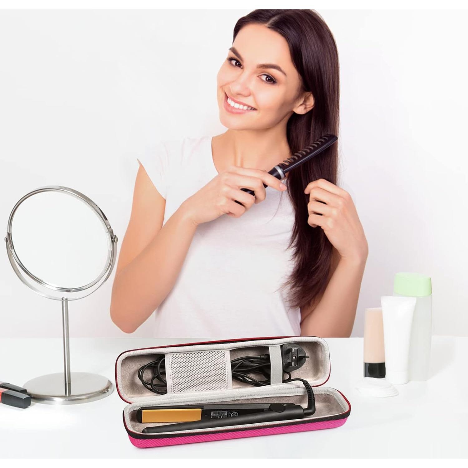 Funda Dura EVA Faylapa para Plancha de Pelo Rosa 36x8x6 cm