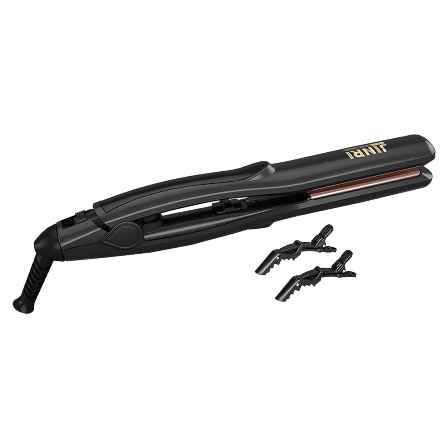 Plancha de Pelo Mini JINRI 2.03 cm Doble Voltaje 100-240V Negra