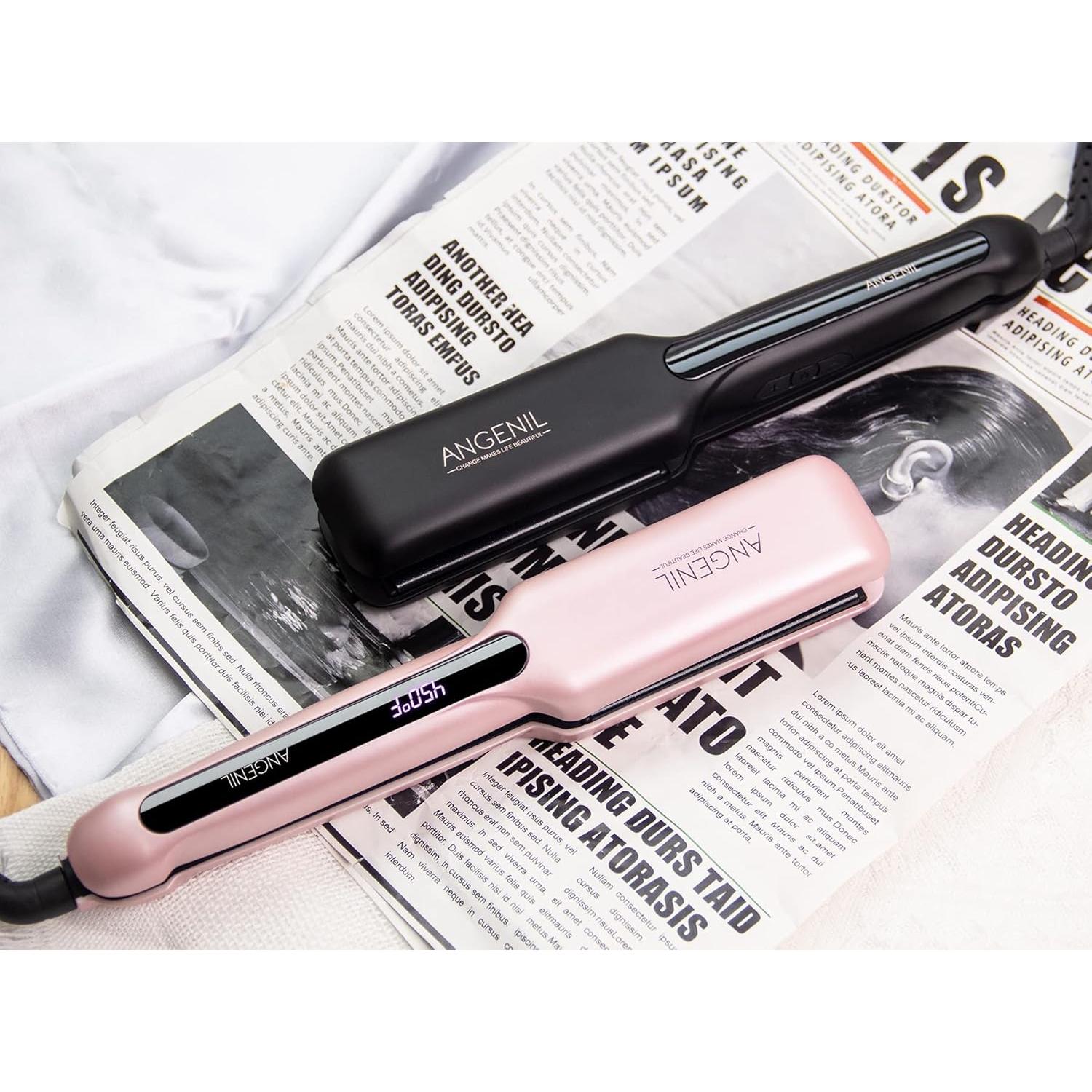 Plancha de Pelo ANGENIL 1.6" Cerámica Turmalina 2 en 1