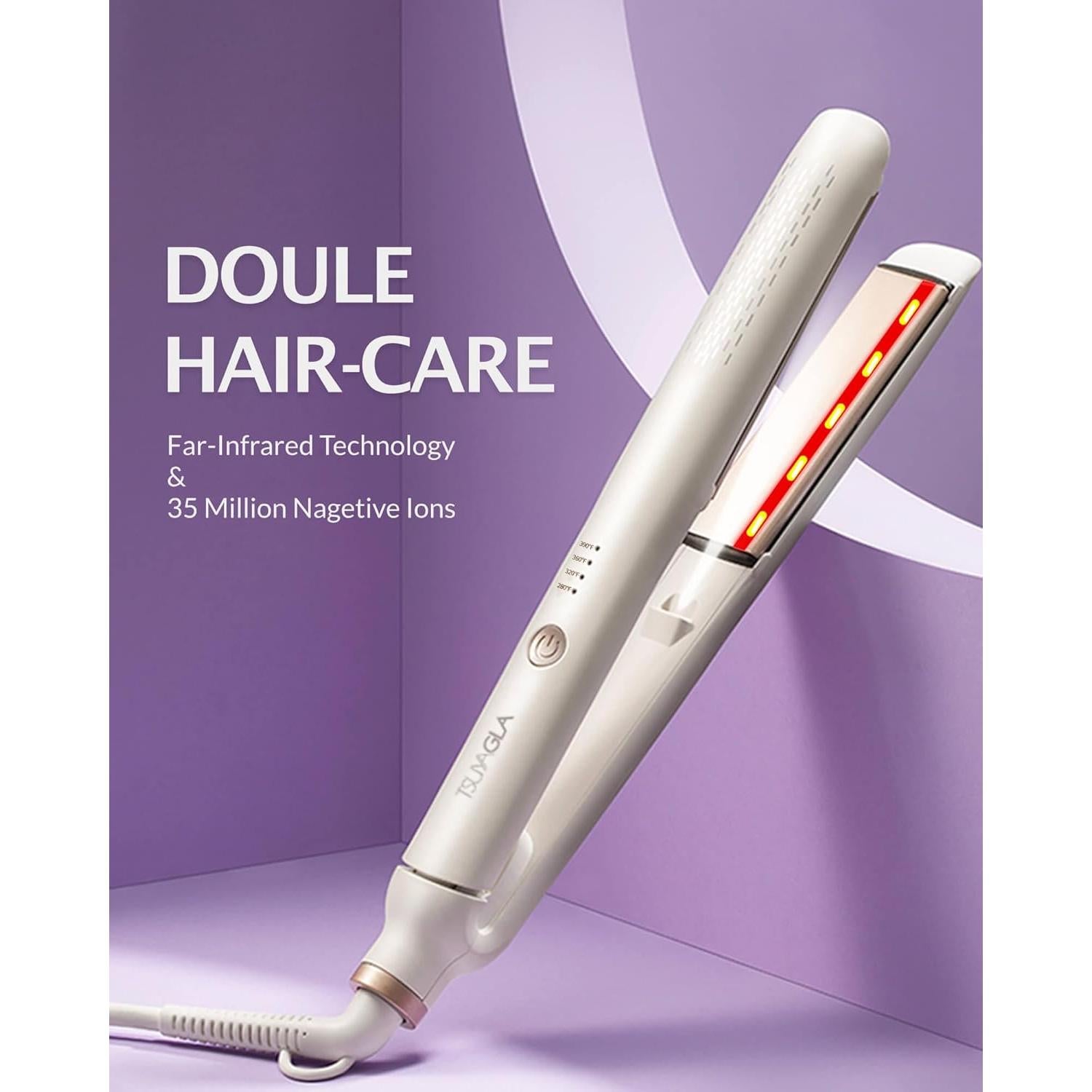 Plancha de Pelo Alisadora TSUYAGLA 2 en 1 1 Pulgada 4 Temperaturas