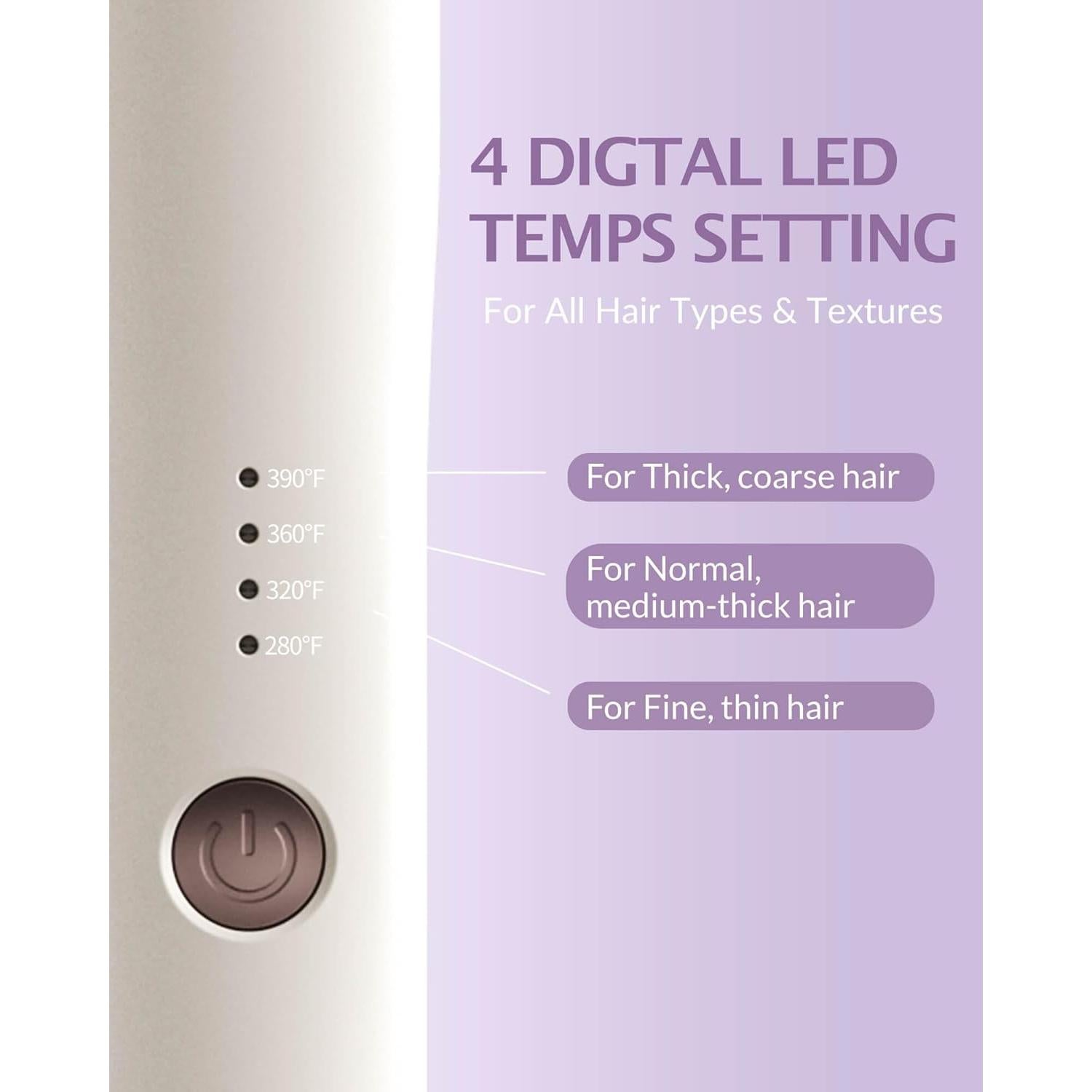 Plancha de Pelo Alisadora TSUYAGLA 2 en 1 1 Pulgada 4 Temperaturas