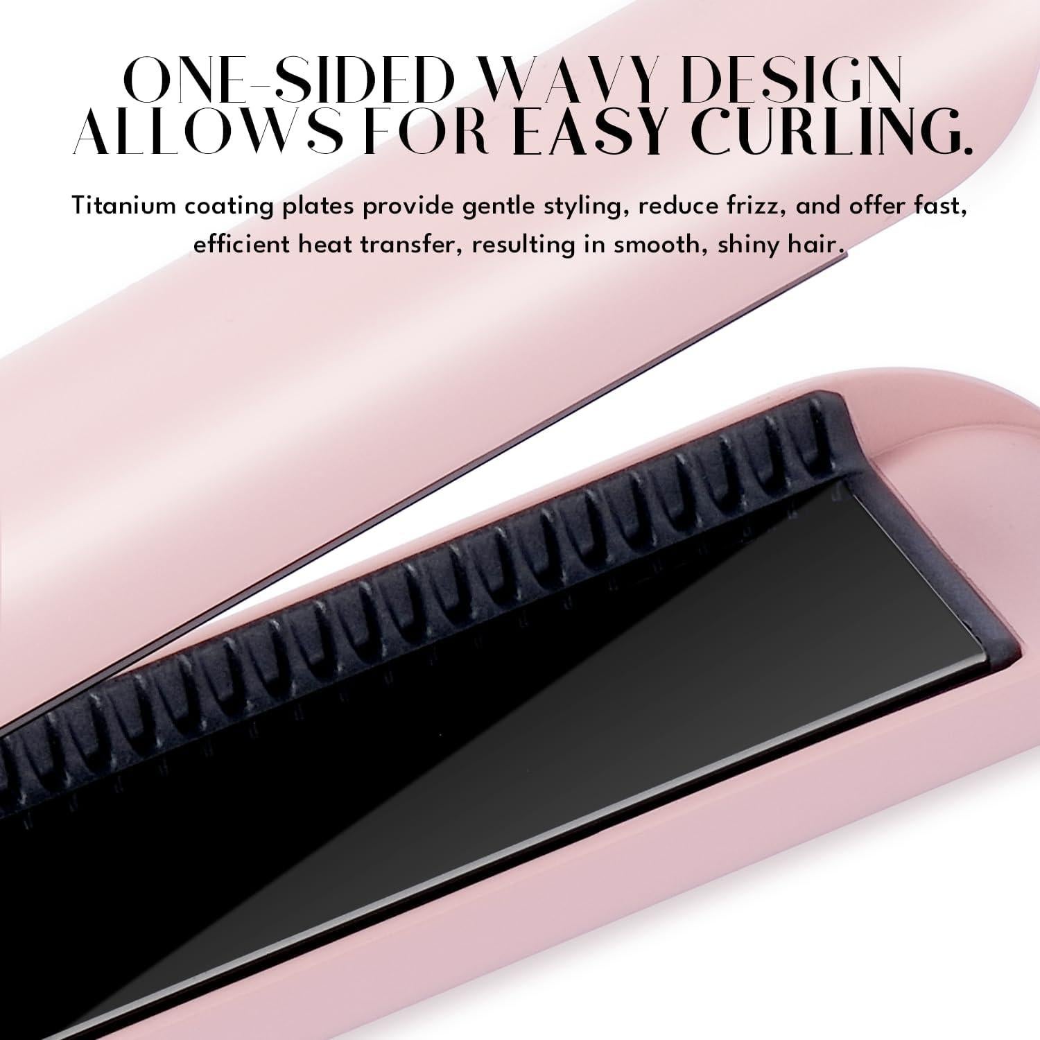 Plancha y Rizador 2 en 1 Rozamor Titanio 1 Pulgada Rosa