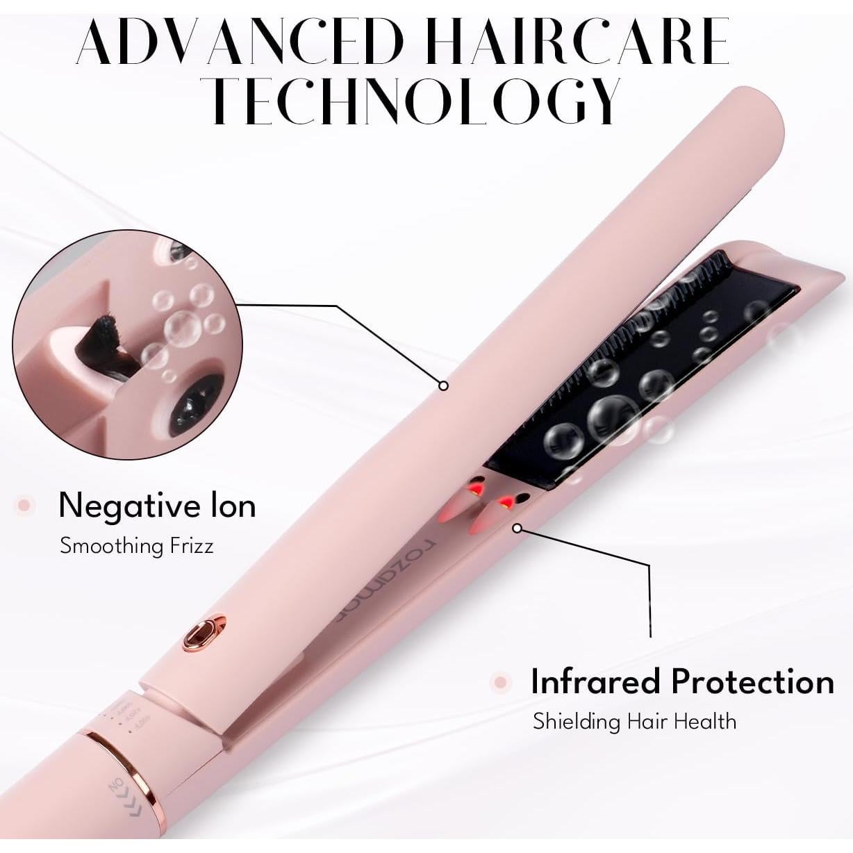 Plancha y Rizador 2 en 1 Rozamor Titanio 1 Pulgada Rosa