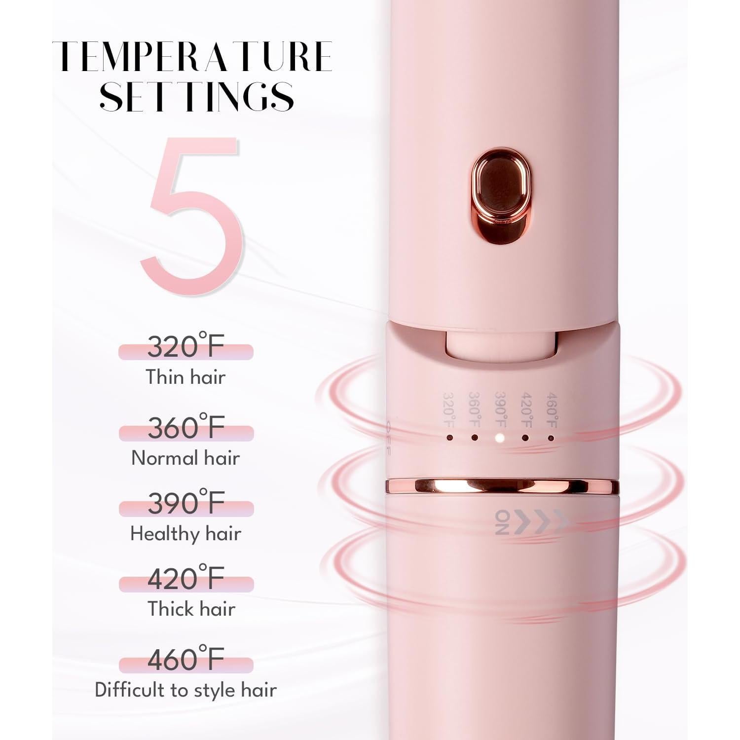 Plancha y Rizador 2 en 1 Rozamor Titanio 1 Pulgada Rosa