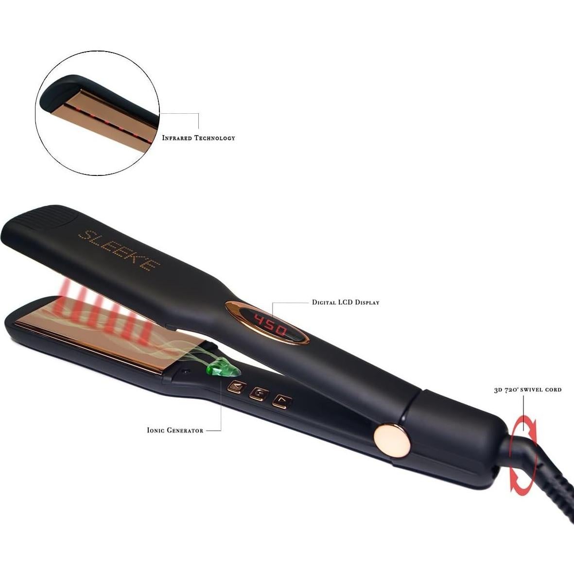 Plancha de Pelo Profesional Sleek'e 2" Titanio Infrarrojo