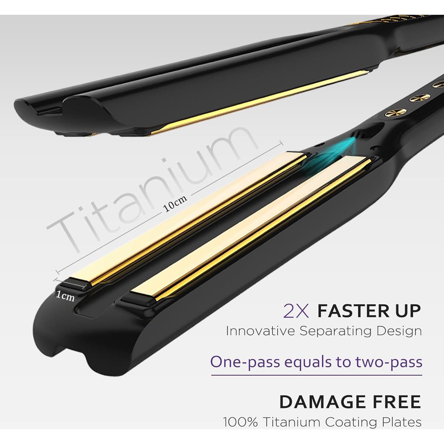 Plancha de Cabello Janelove Titanio 1.27cm 10M Iones Negativos