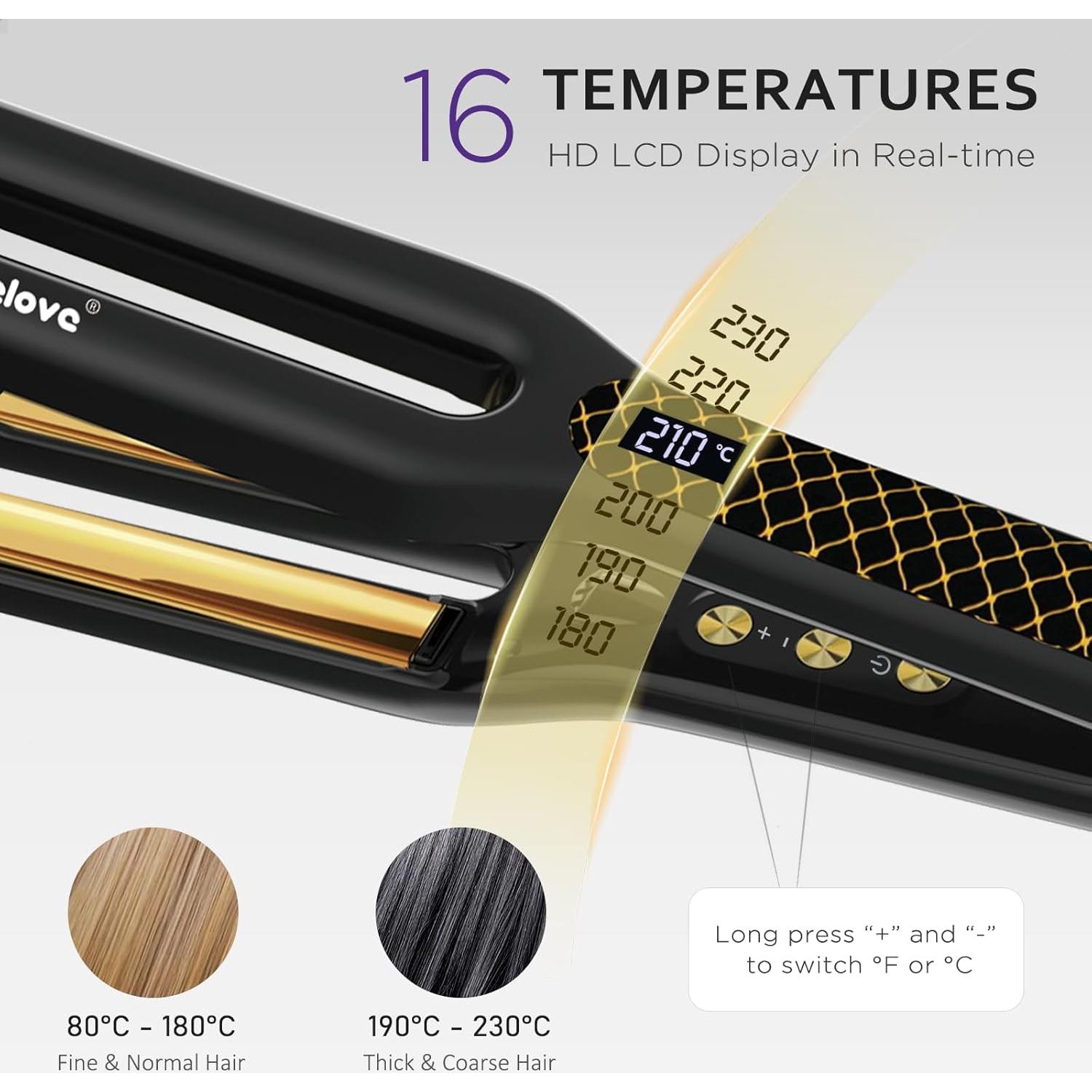 Plancha de Cabello Janelove Titanio 1.27cm 10M Iones Negativos