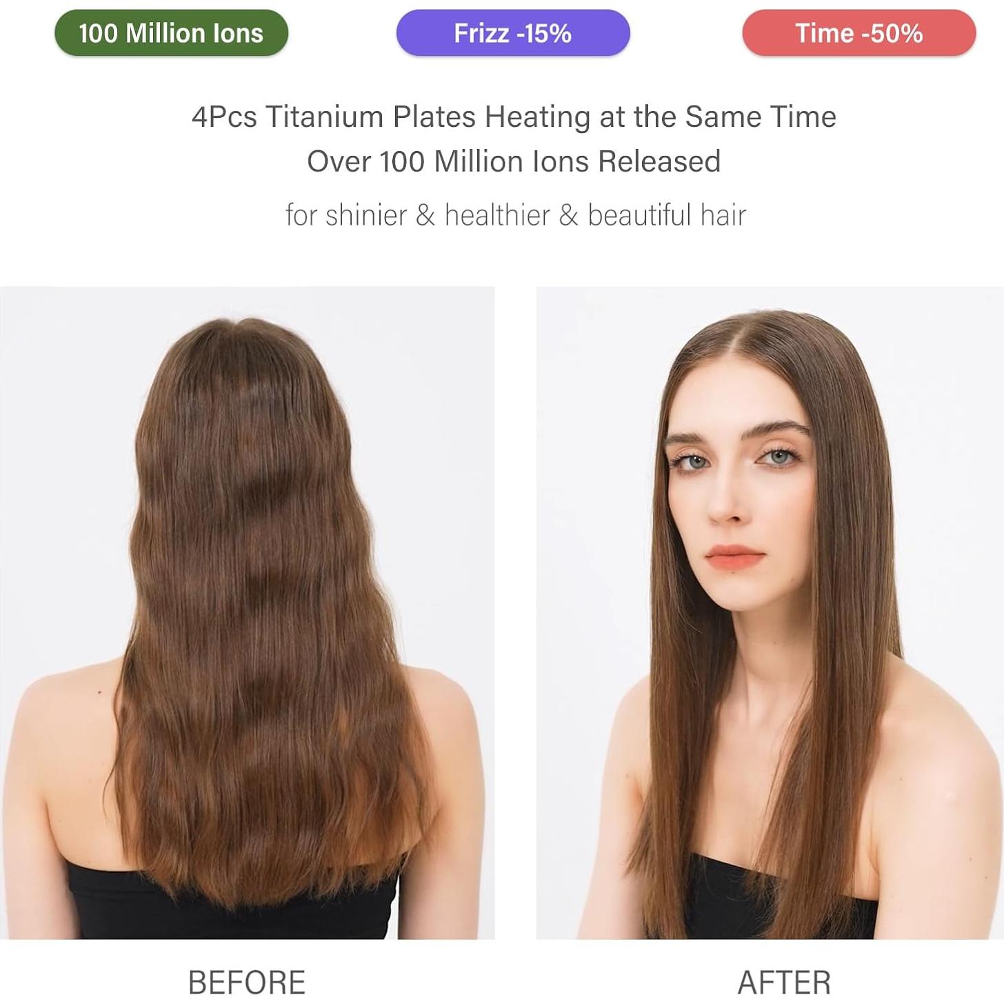 Plancha de Cabello Janelove Titanio 1.27cm 10M Iones Negativos