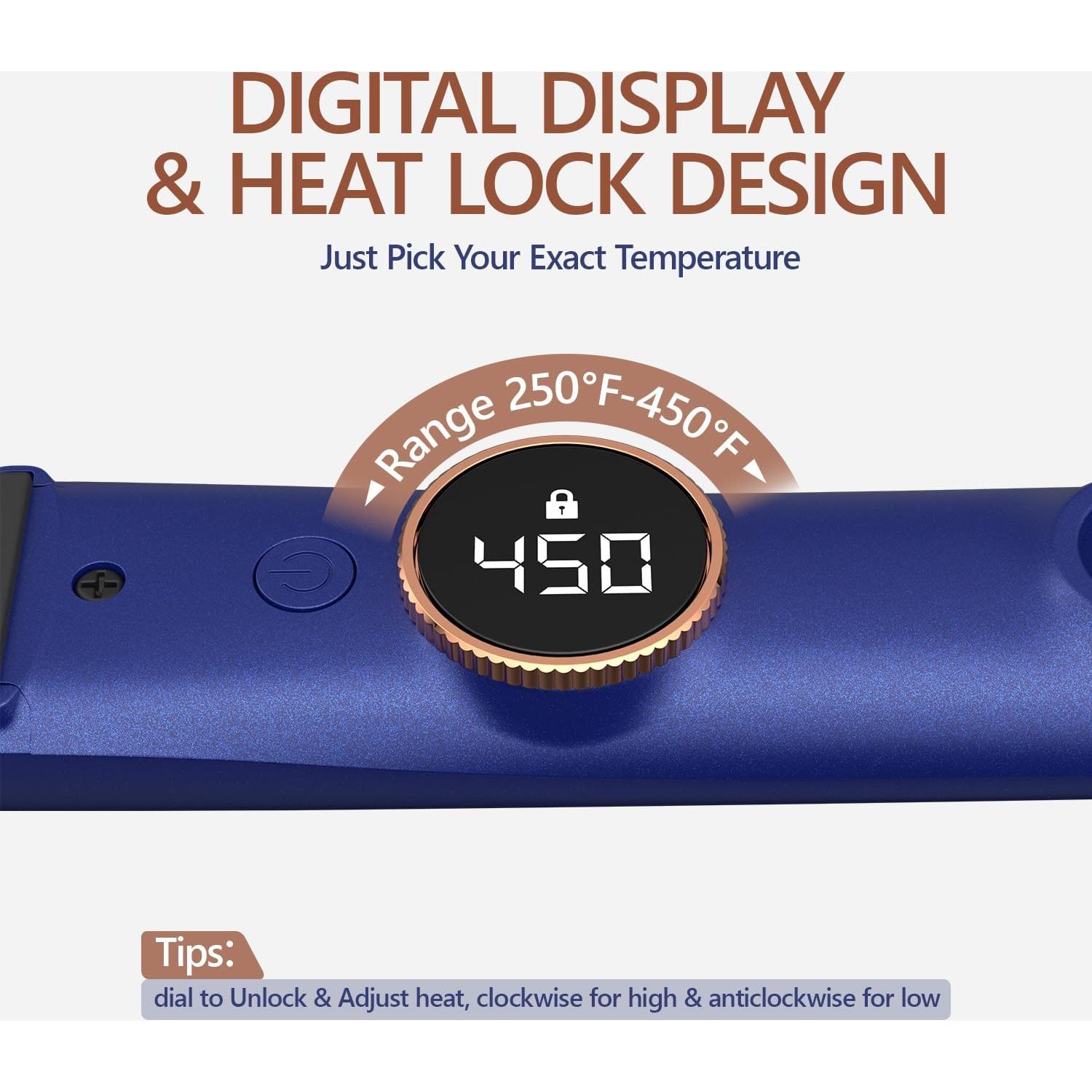 Plancha de Pelo Profesional MIRACOMB Titanio 1" Luz Infrarroja