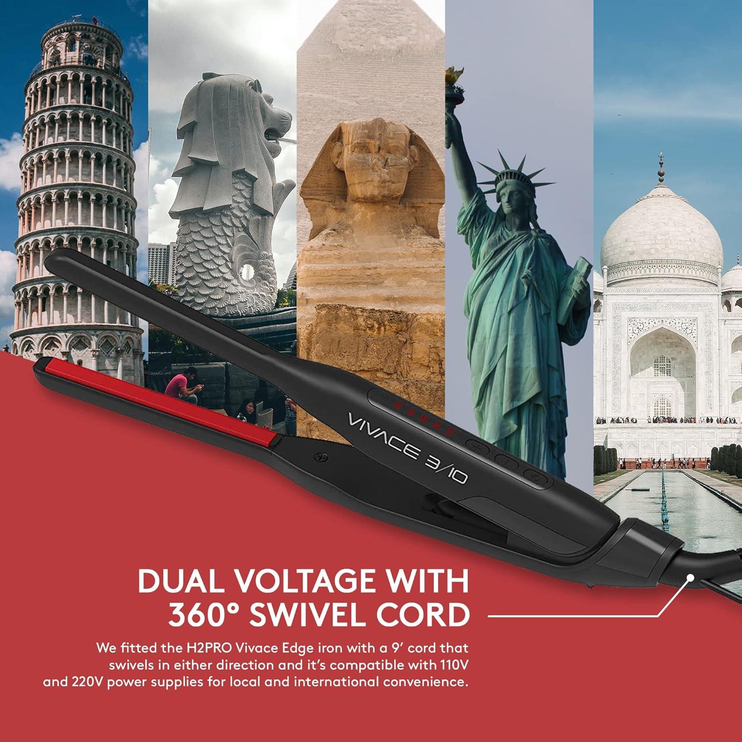 Plancha Profesional H2PRO Vivace Edge 3/10 Cerámica 60-232°C