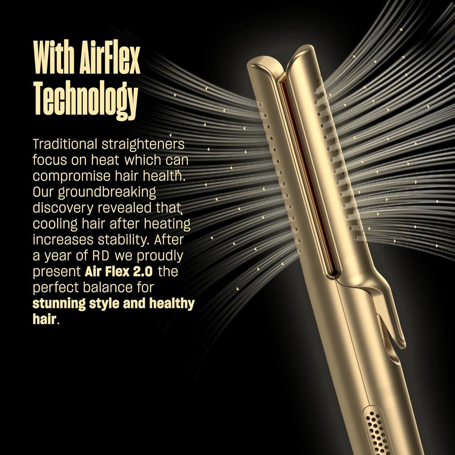 Plancha y Rizador de Cabello 2 en 1 BeKind Flex Dorado