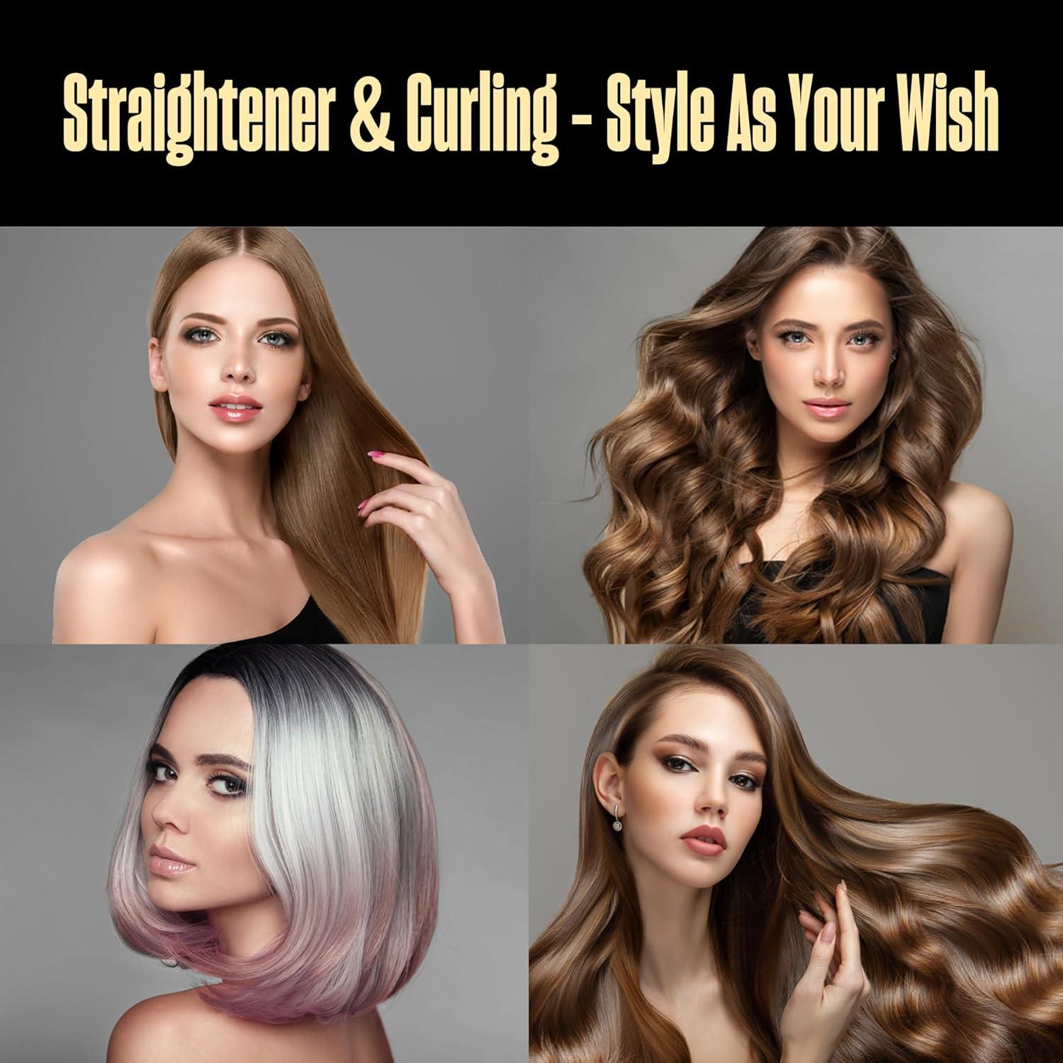 Plancha y Rizador de Cabello 2 en 1 BeKind Flex Dorado