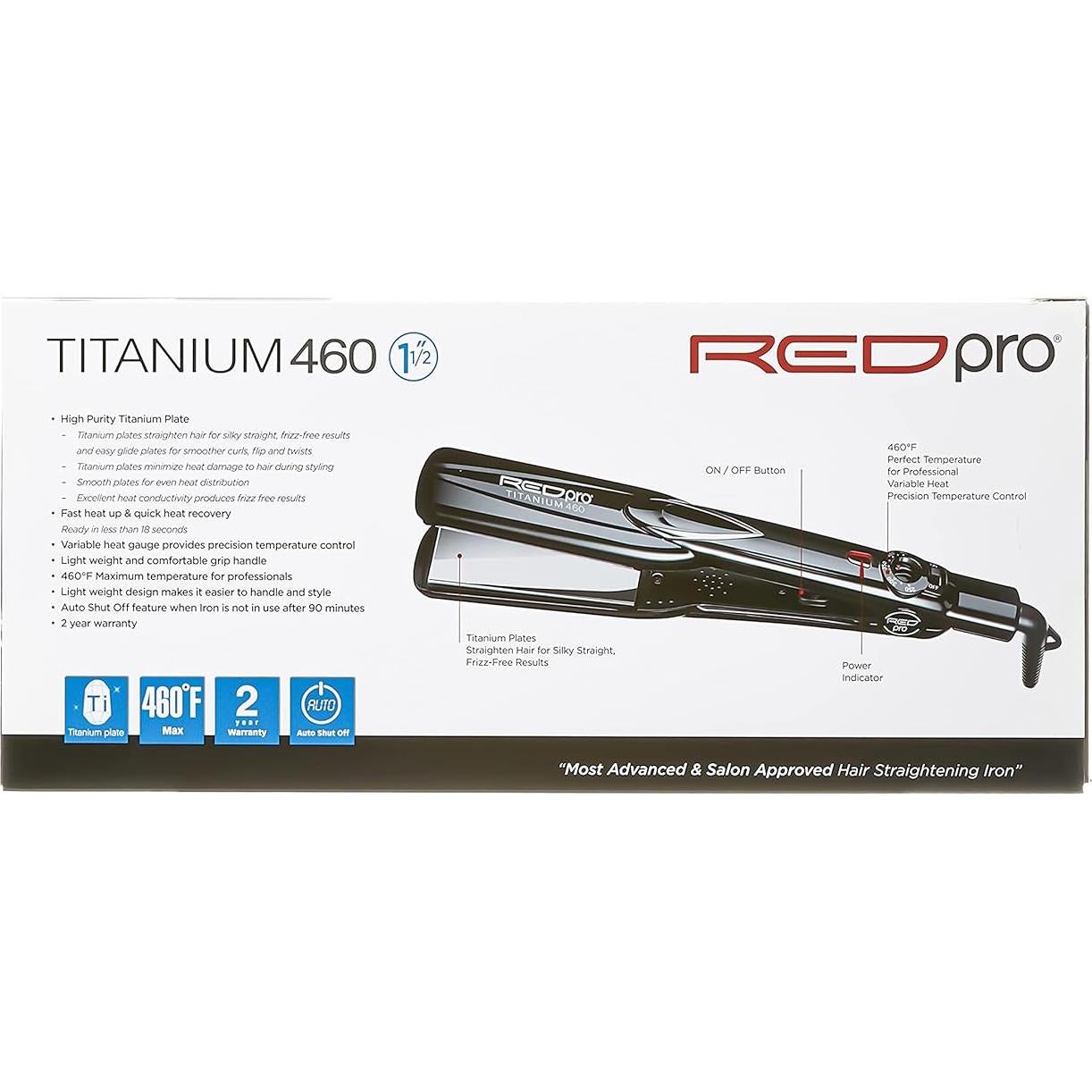 Plancha de Pelo RED Pro Titanium 460 Styler 1.5" 232°C