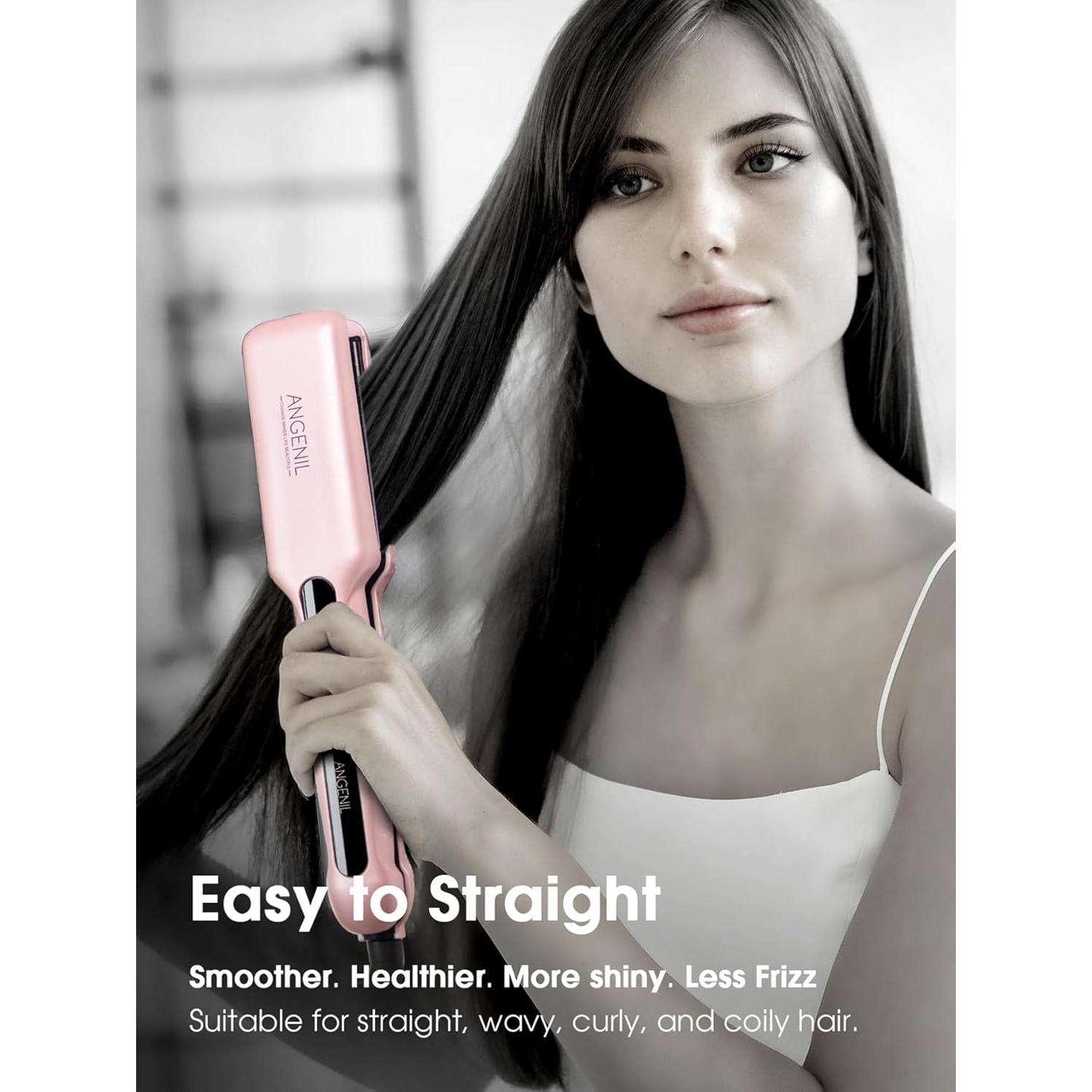 Plancha de Pelo ANGENIL 1.6" Cerámica Doble Voltaje 2 en 1