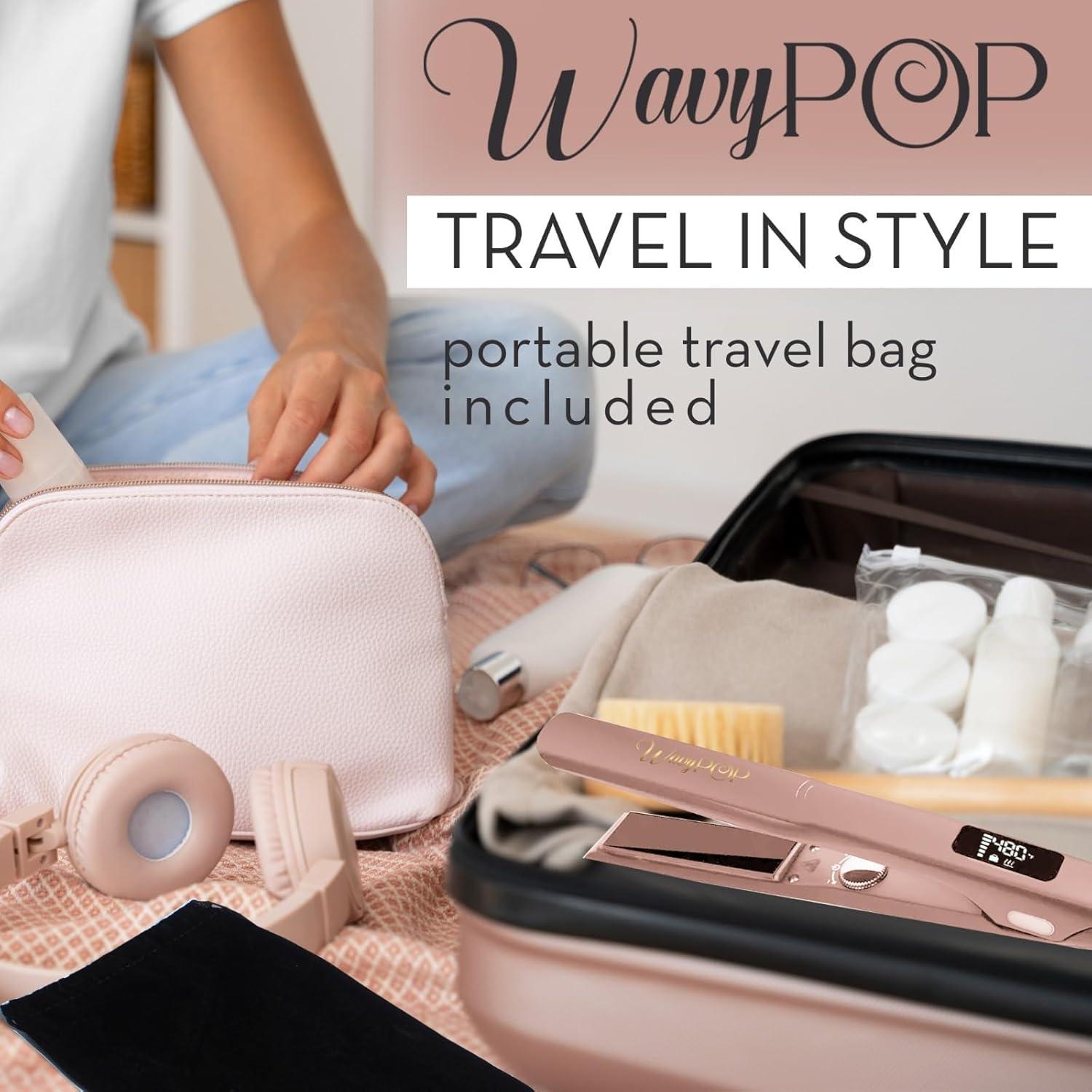 Plancha de Pelo Profesional Wavypop 2 en 1 Titanio 3.18 cm