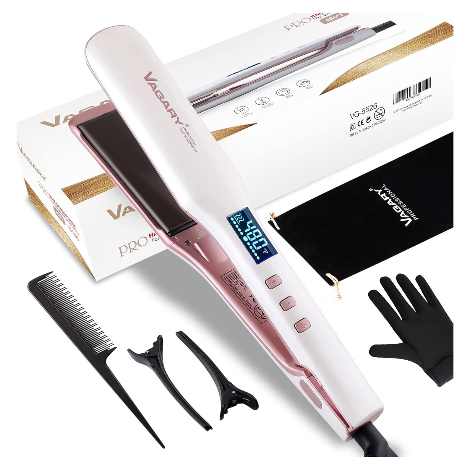 Plancha y Rizador de Pelo 2 en 1 VAGARY, Cuidado Aniónico