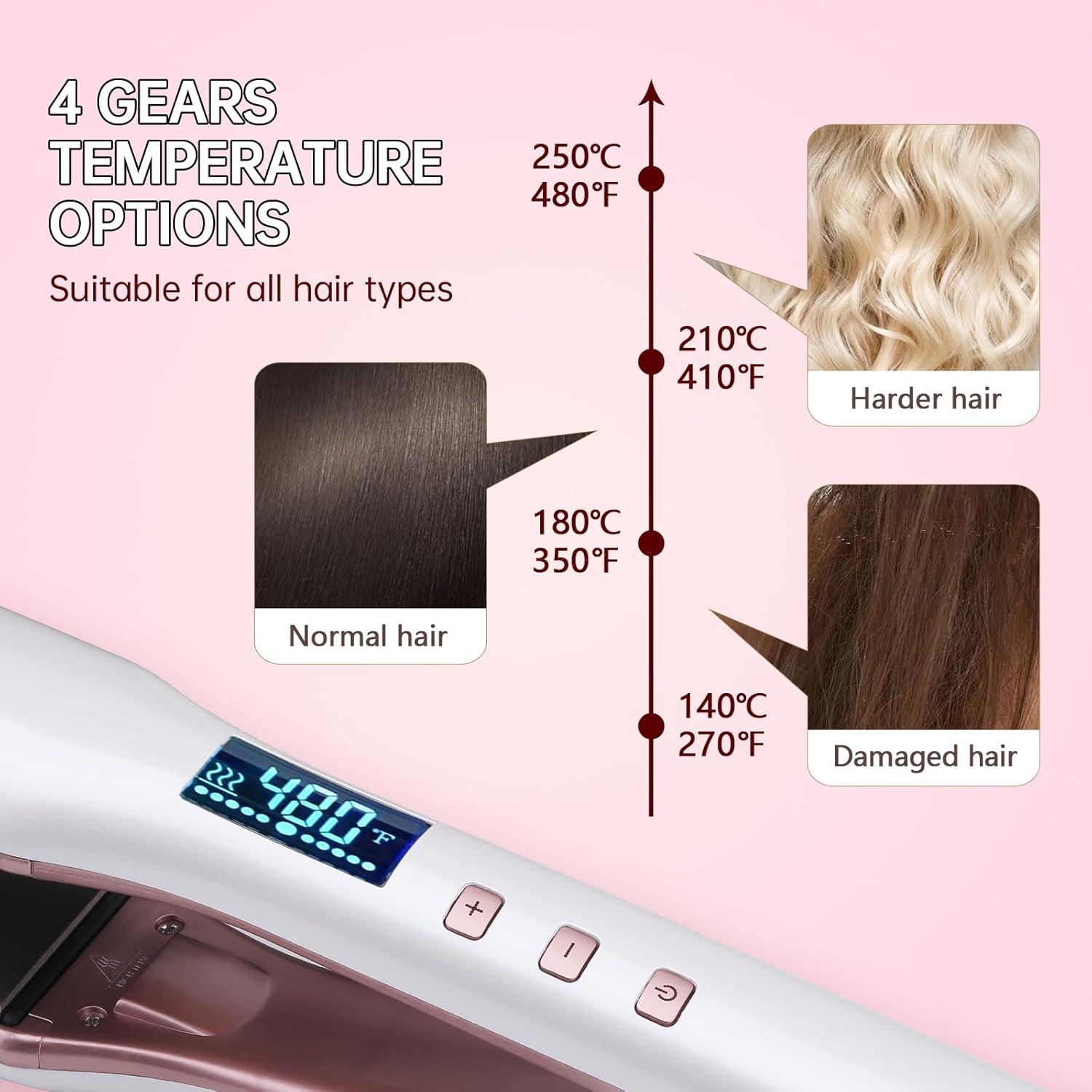 Plancha y Rizador de Pelo 2 en 1 VAGARY, Cuidado Aniónico