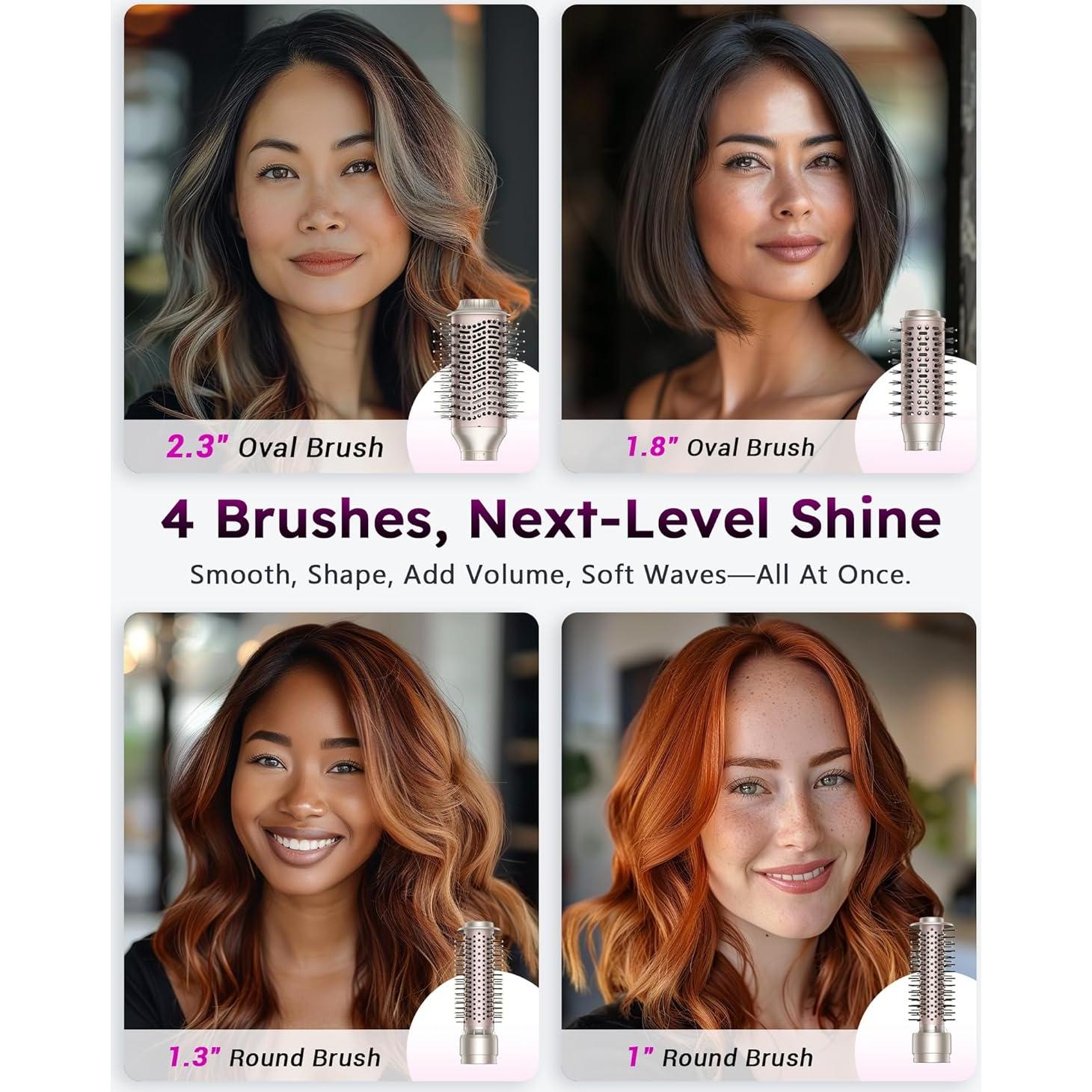 Rylena Deluxe 8-en-1 Air Styler Pro 2025, Cepillo Secador 600M