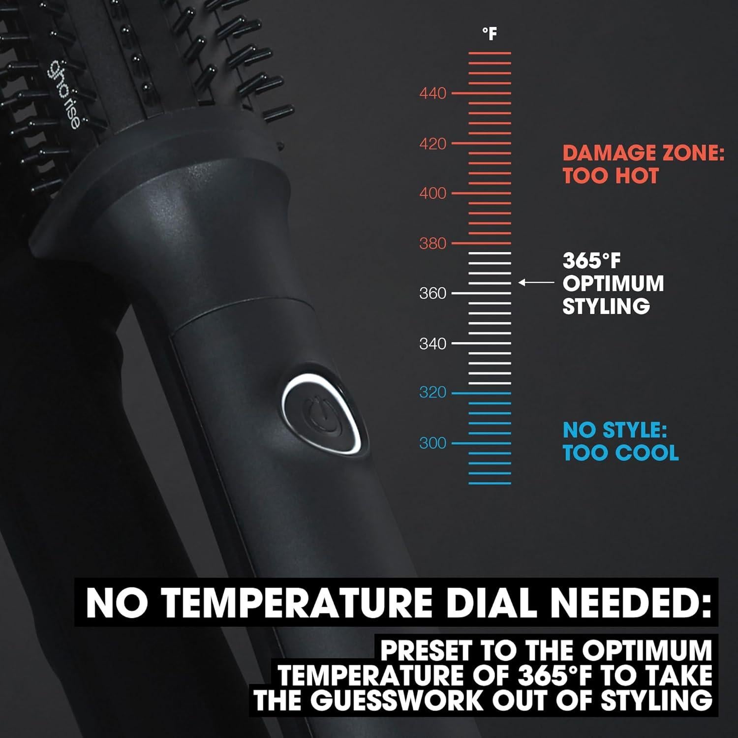 Cepillo de Aire Caliente ghd Glide & Rise - 365°F, Negro