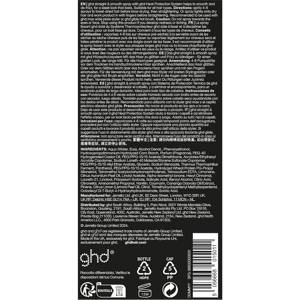 Spray Protector Térmico Ghd Straight On 120ml - Alisa y Suaviza