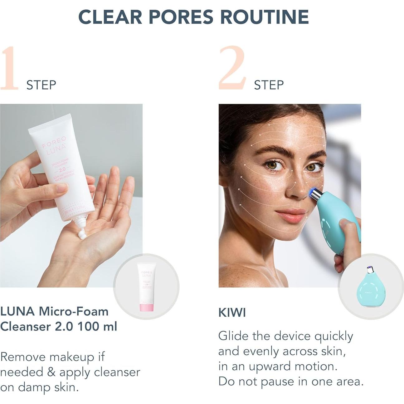 Extractor de Puntos Negros KIWI Foreo + Limpiador LUNA 2.0