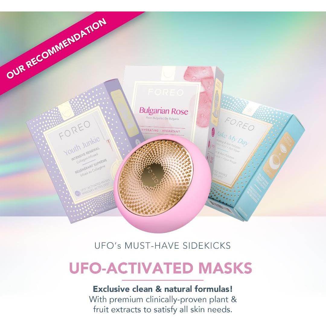 FOREO UFO 2 Máscara Facial Calentamiento Hidratante Rosa Perla