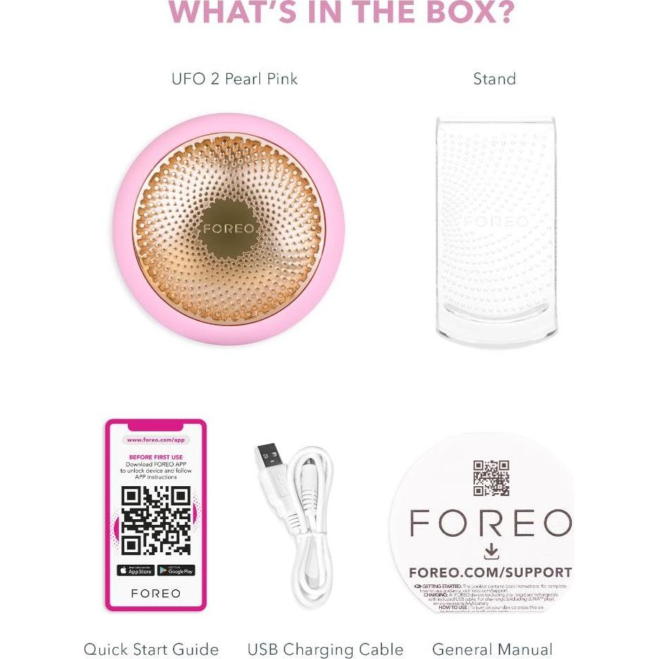 FOREO UFO 2 Máscara Facial Calentamiento Hidratante Rosa Perla