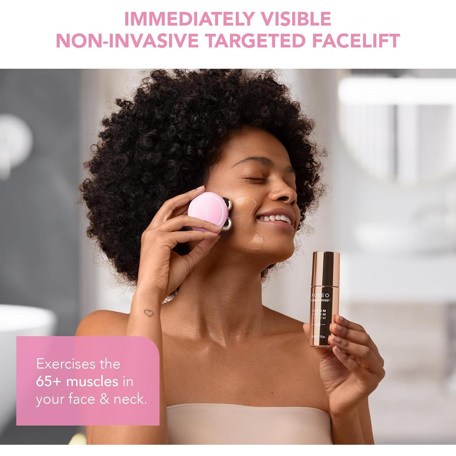 Kit Antienvejecimiento FOREO BEAR Mini + Serum 30 ml - Rosa