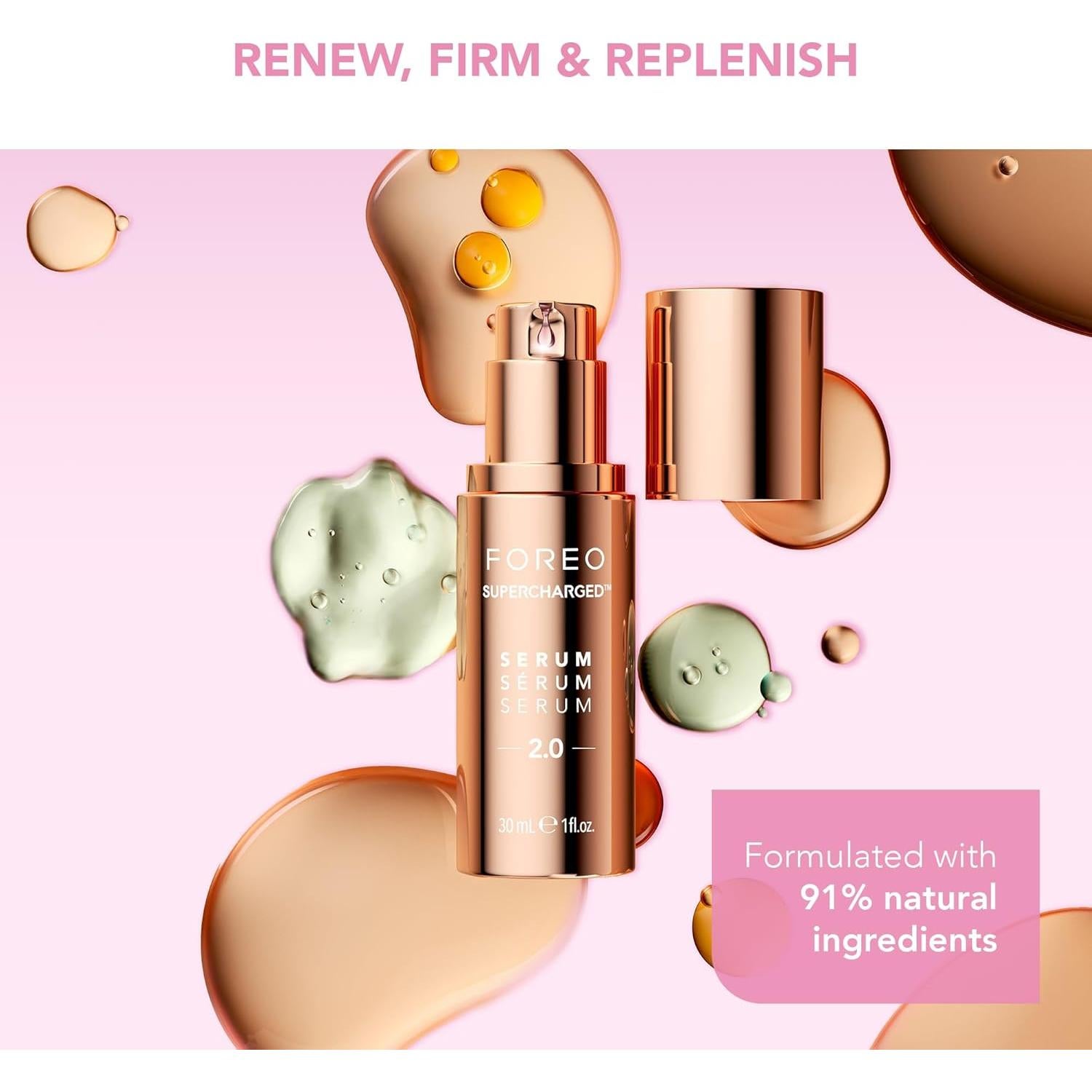 Kit Antienvejecimiento FOREO BEAR Mini + Serum 30 ml - Rosa