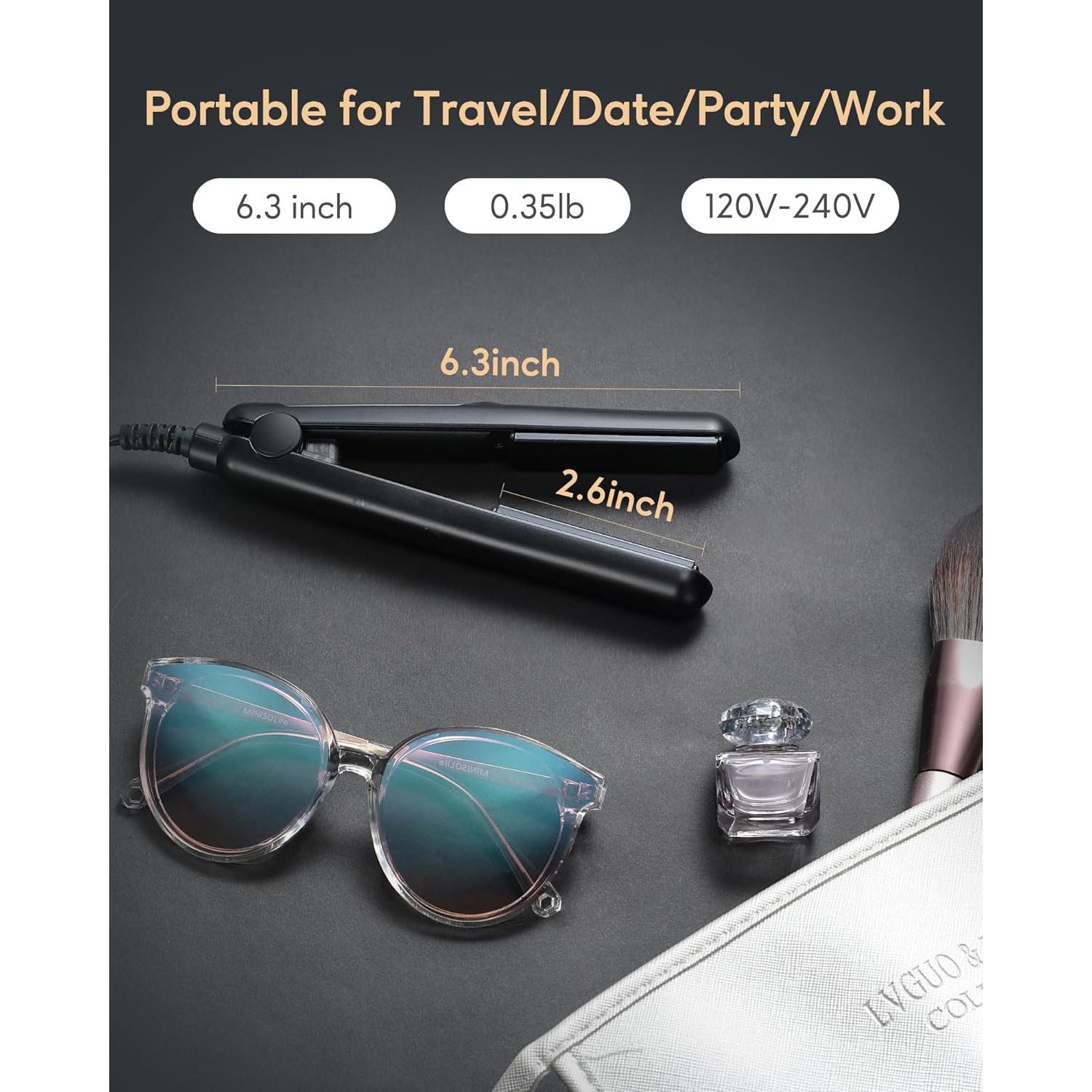 Plancha Mini Wavytalk 0.7" Cerámica Doble Voltaje Viaje