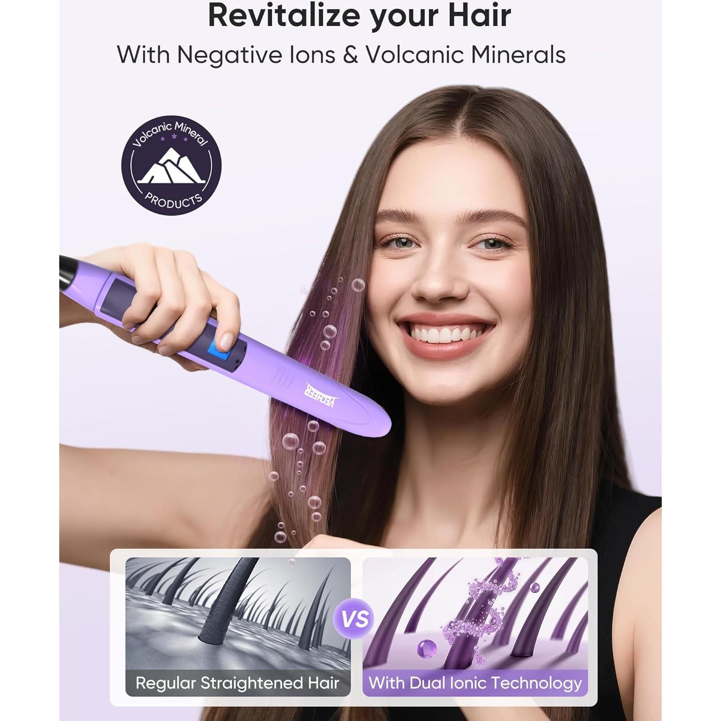 Plancha de Pelo YeCheer UV508 Cerámica 1" Doble Voltaje 10 Calor