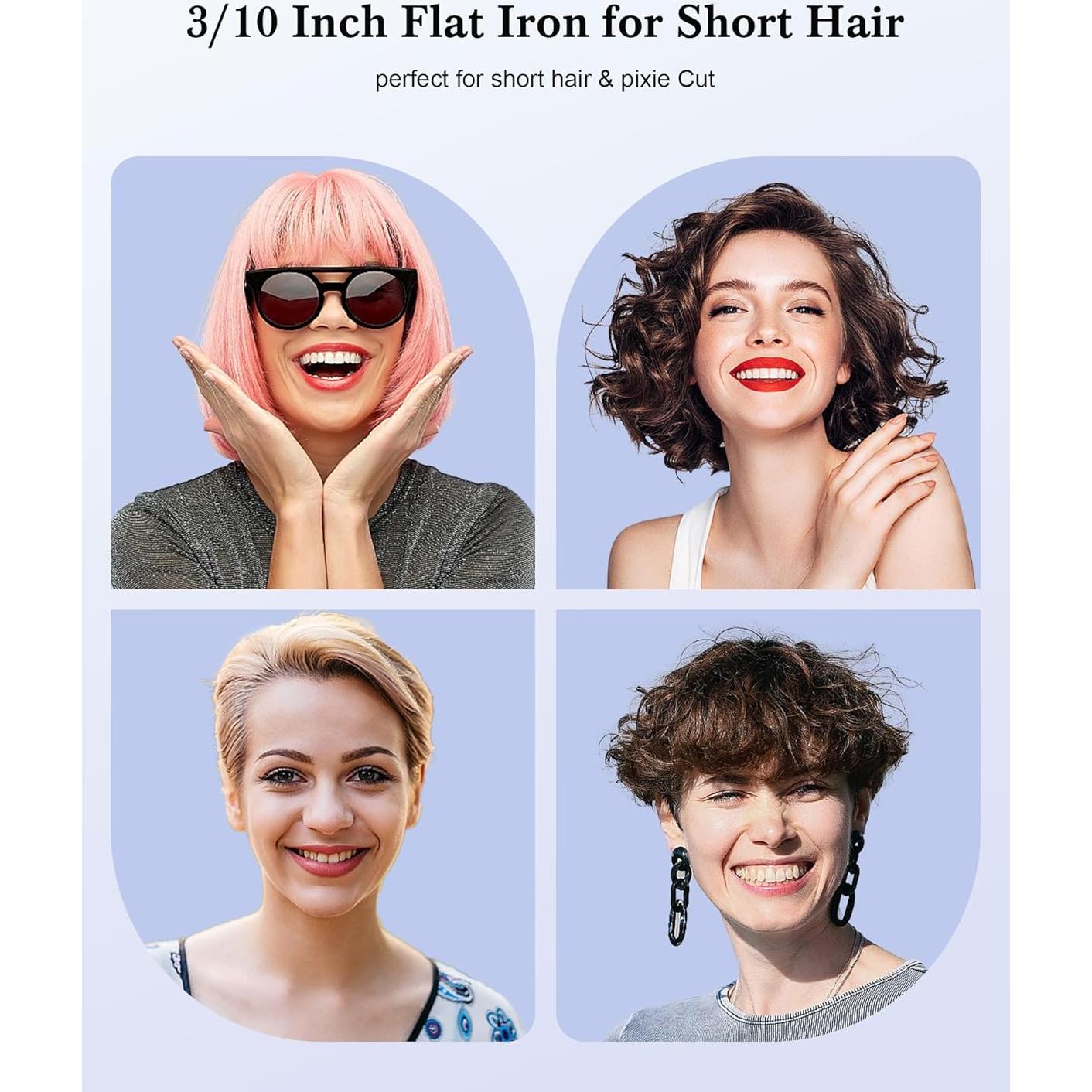 Plancha de Cabello Pequeña MELYDO DS018B 3/10" Temperatura Ajustable