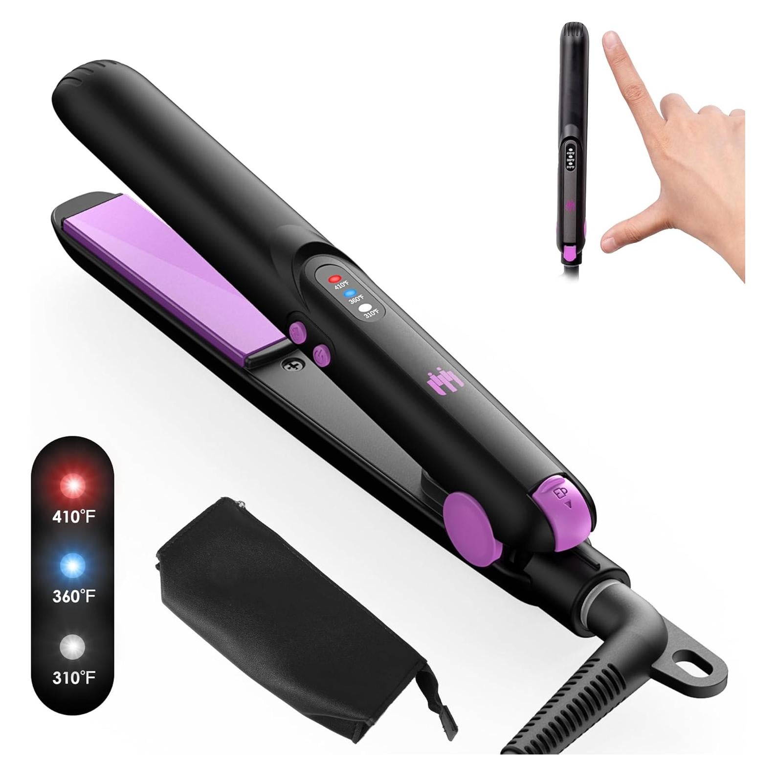 Mini Plancha de Cerámica Elilier 0.5" Portátil Doble Voltaje