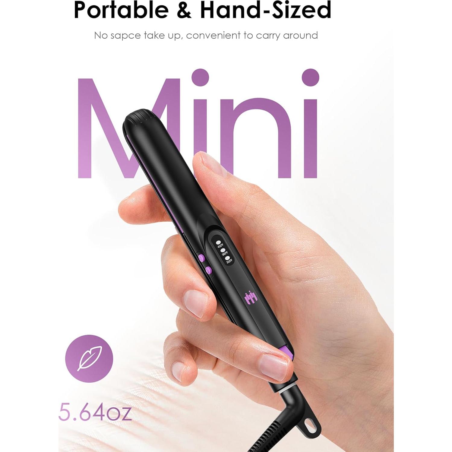 Mini Plancha de Cerámica Elilier 0.5" Portátil Doble Voltaje