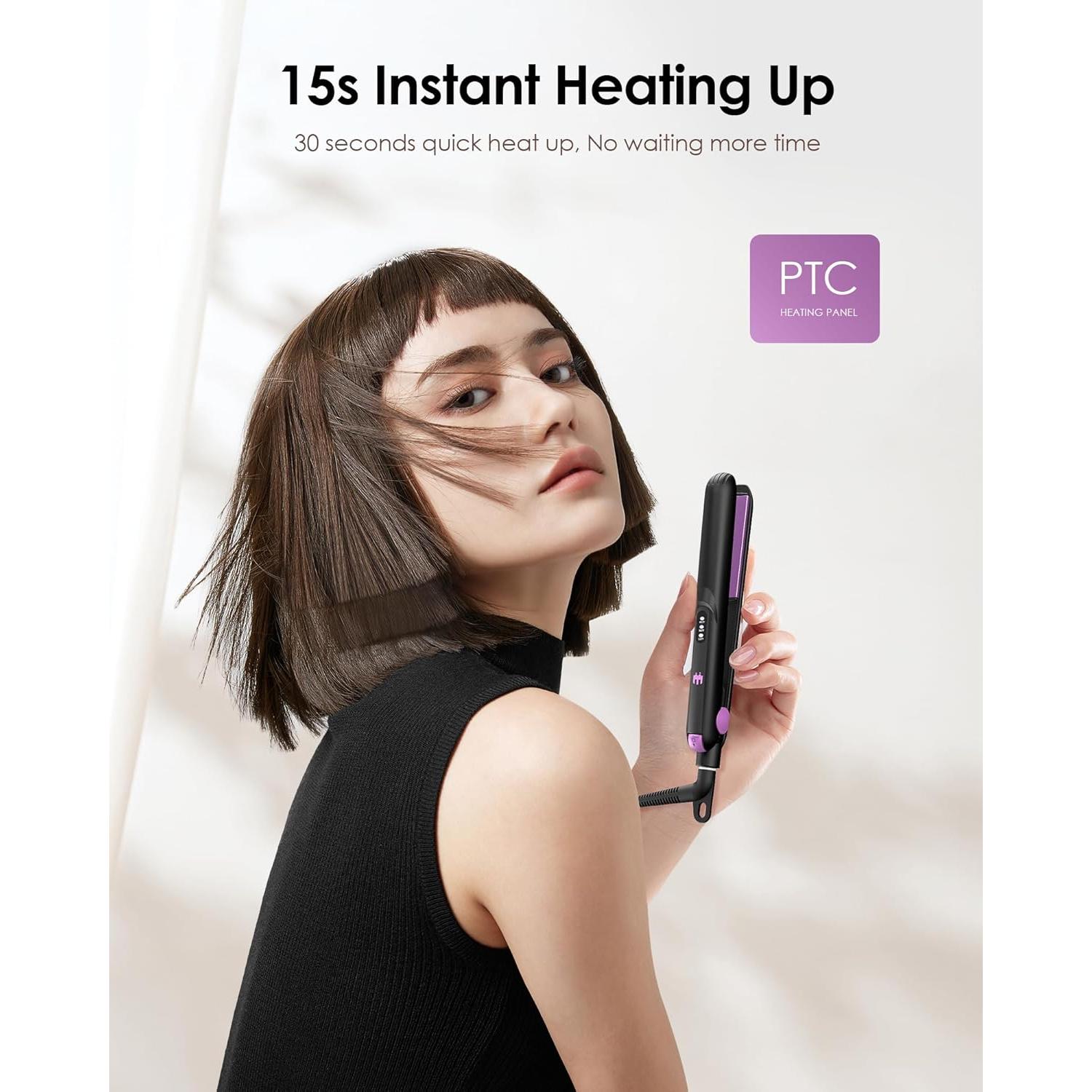 Mini Plancha de Cerámica Elilier 0.5" Portátil Doble Voltaje